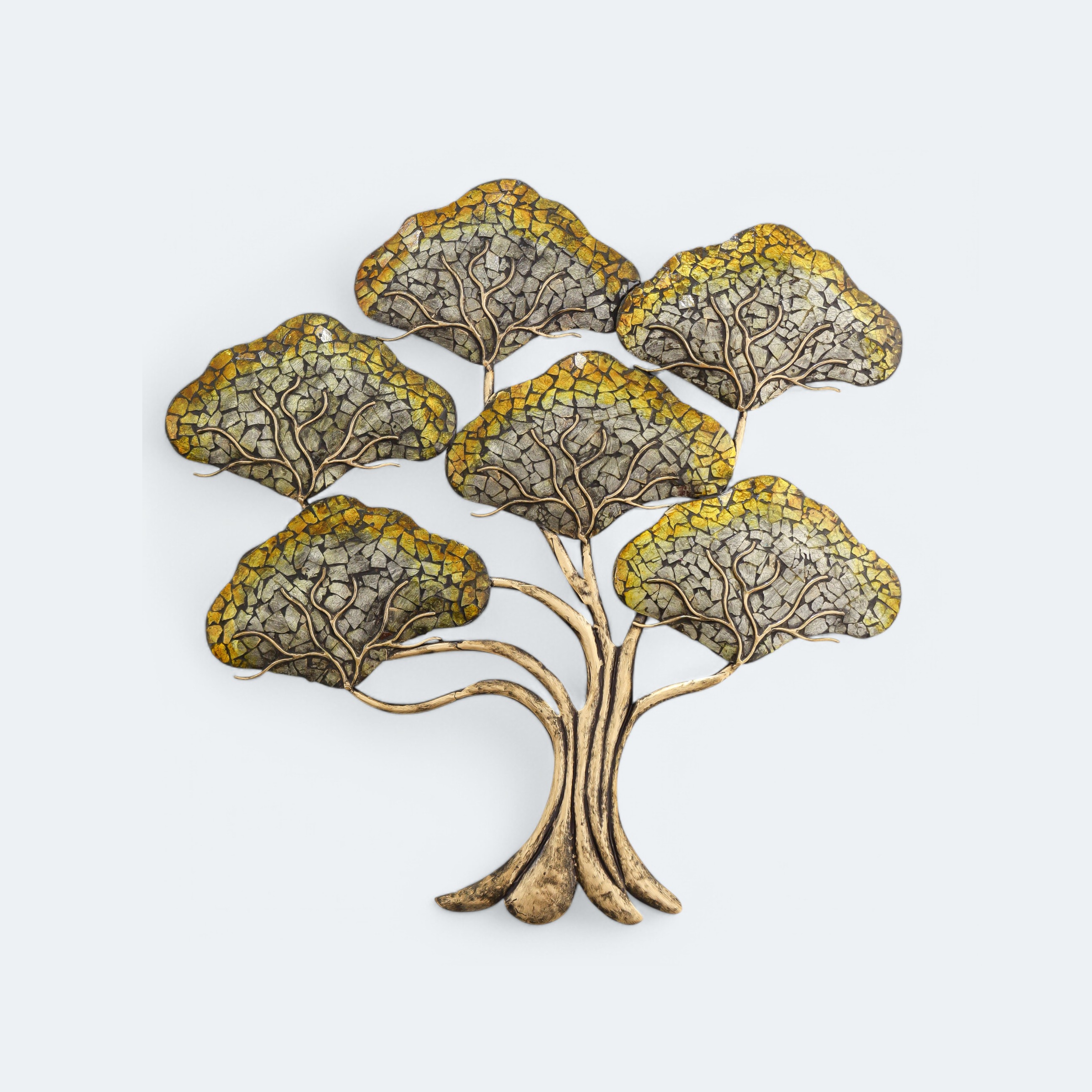 Mirror Mosaic Wall Decor Metal Tree