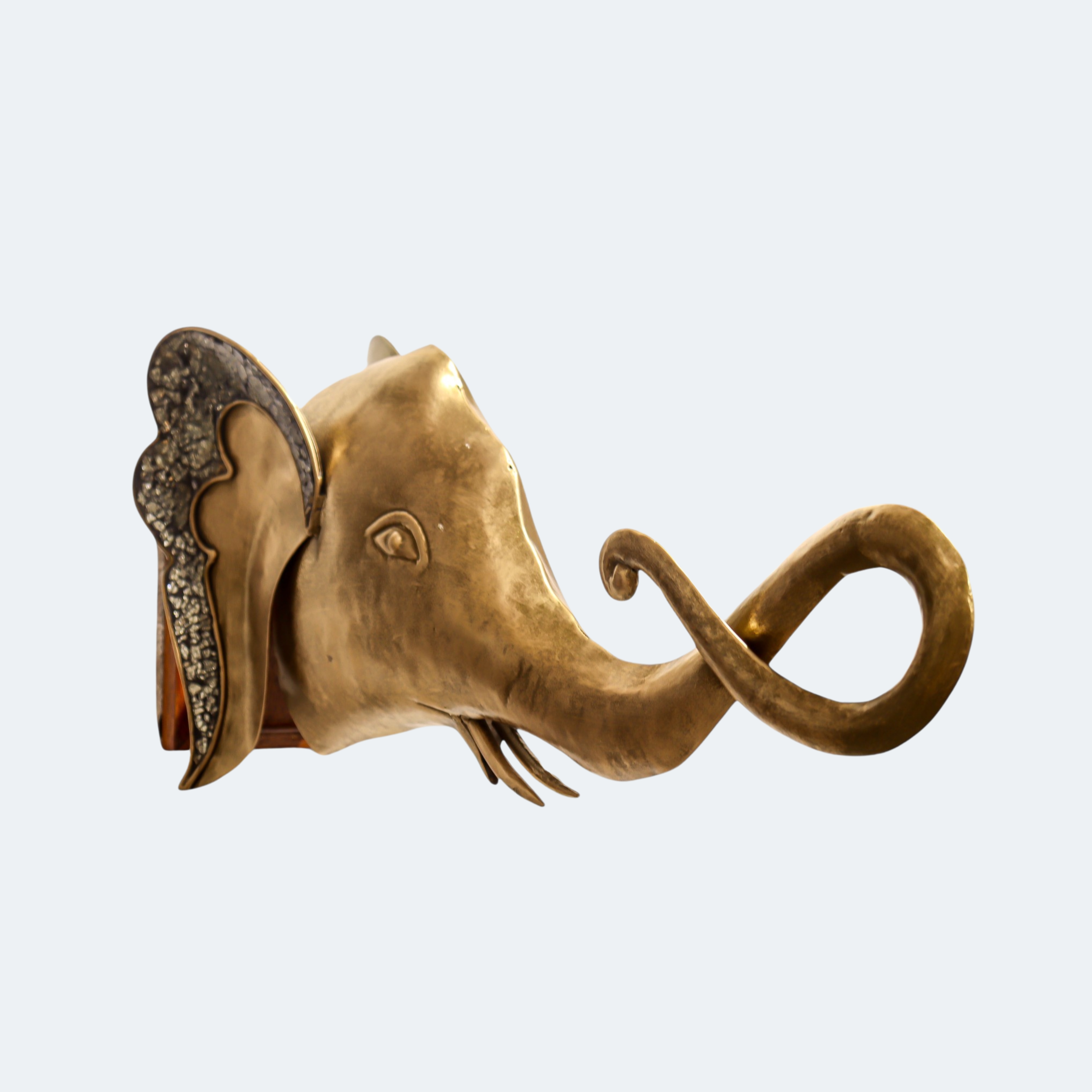 Golden Metal Elephant Head wall Decor