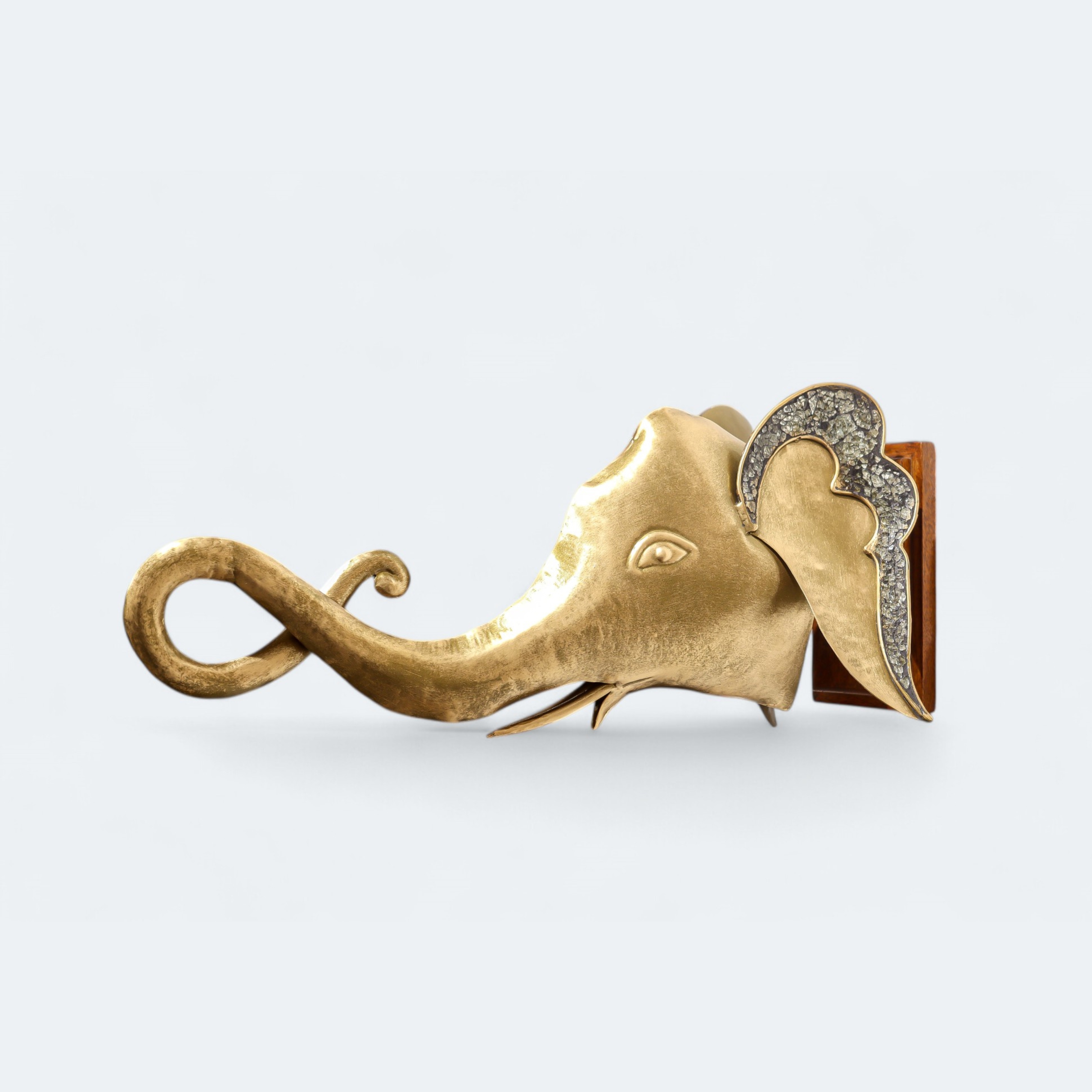 Golden Metal Elephant Head wall Decor