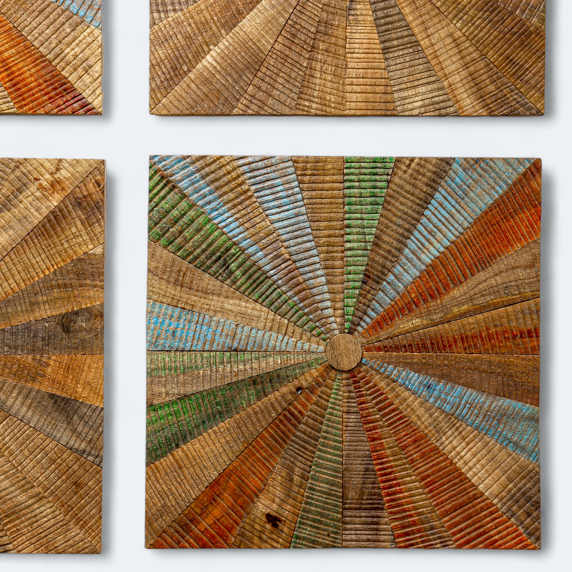 Abstract Design 4 PC Wooden Wall Decor
