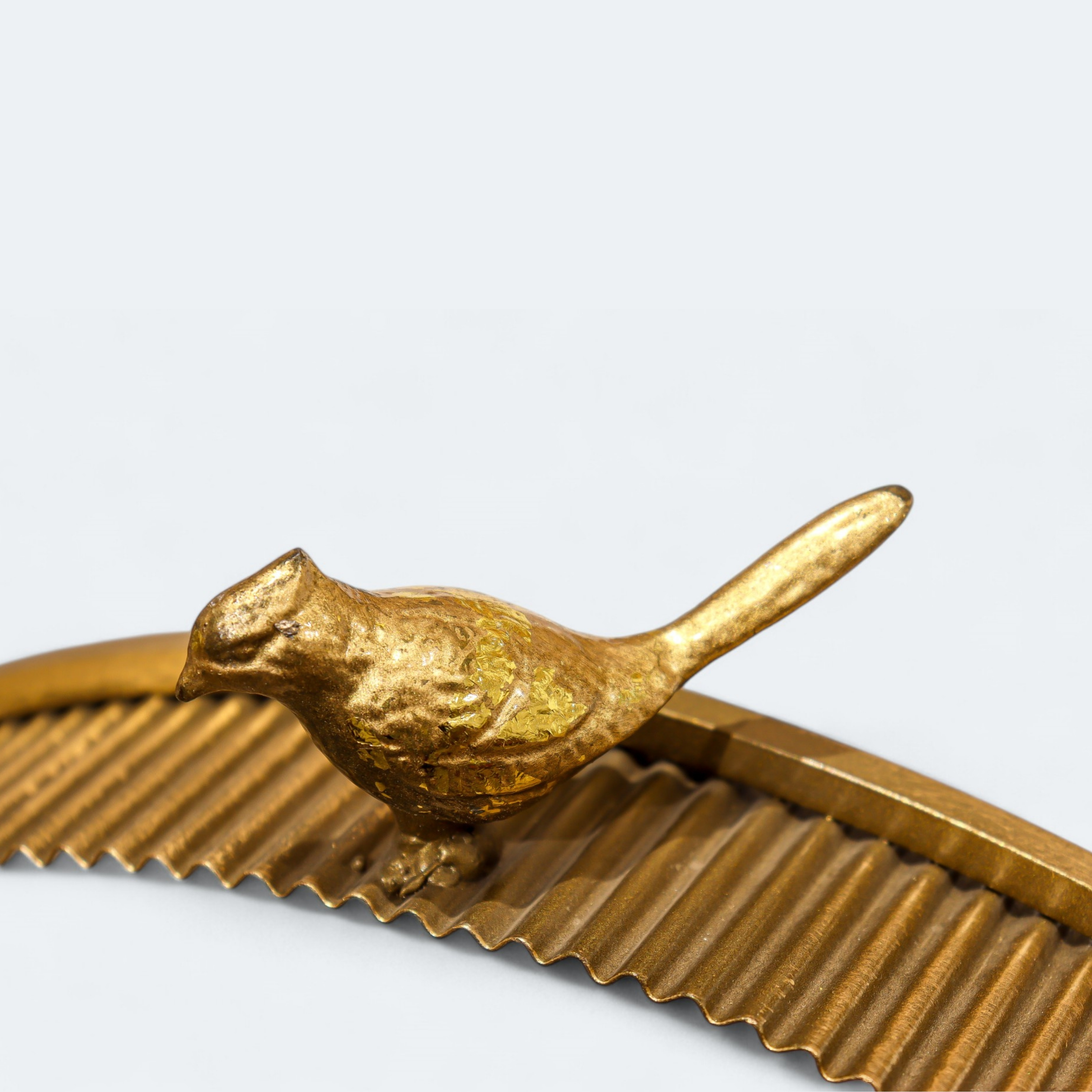 Golden Metal Bird with Tree
