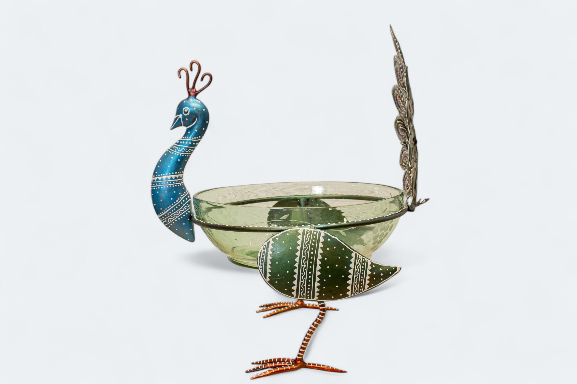 Crystal Glass Peacock Decorative