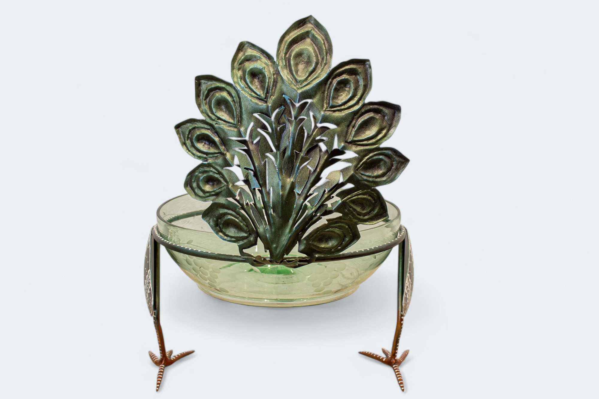 Crystal Glass Peacock Decorative