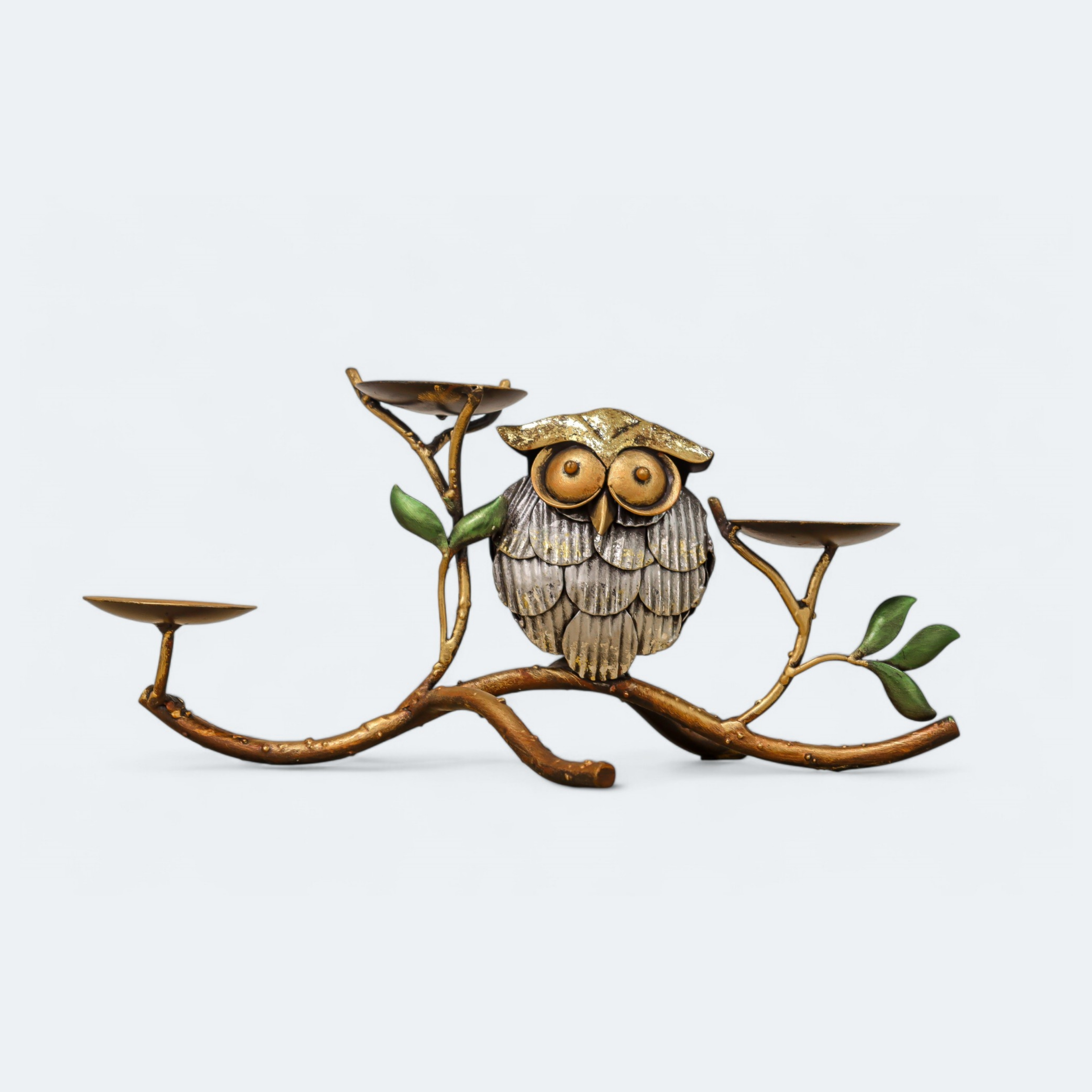 Owl Bird Metal Votive Stand
