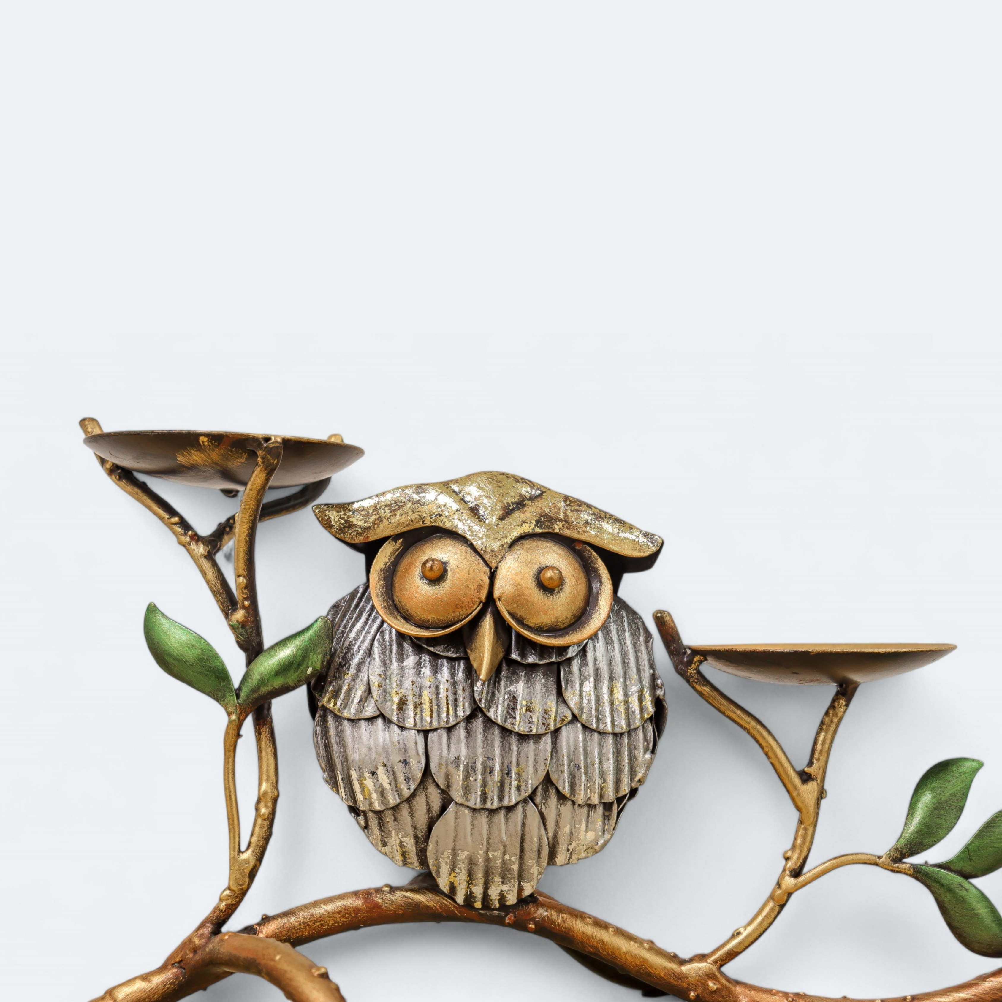 Owl Bird Metal Votive Stand