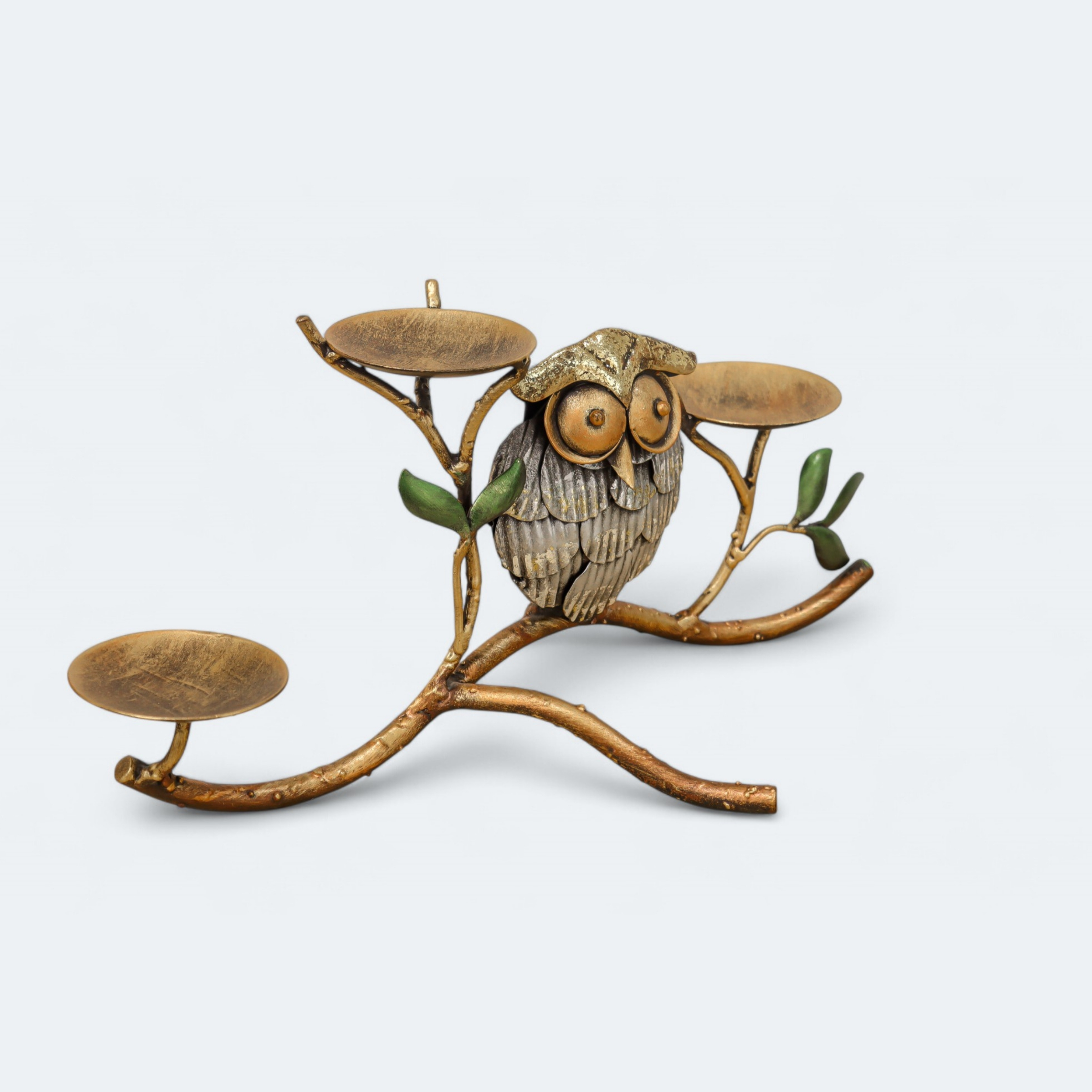Owl Bird Metal Votive Stand