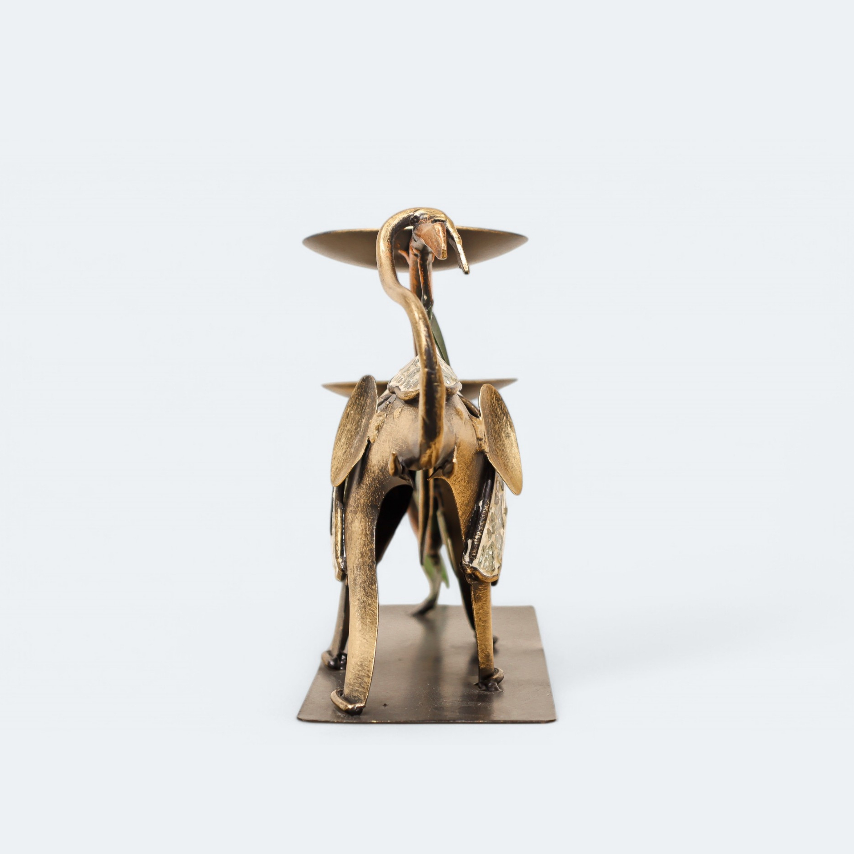 Iron Elephant Mosaic Candle Stand