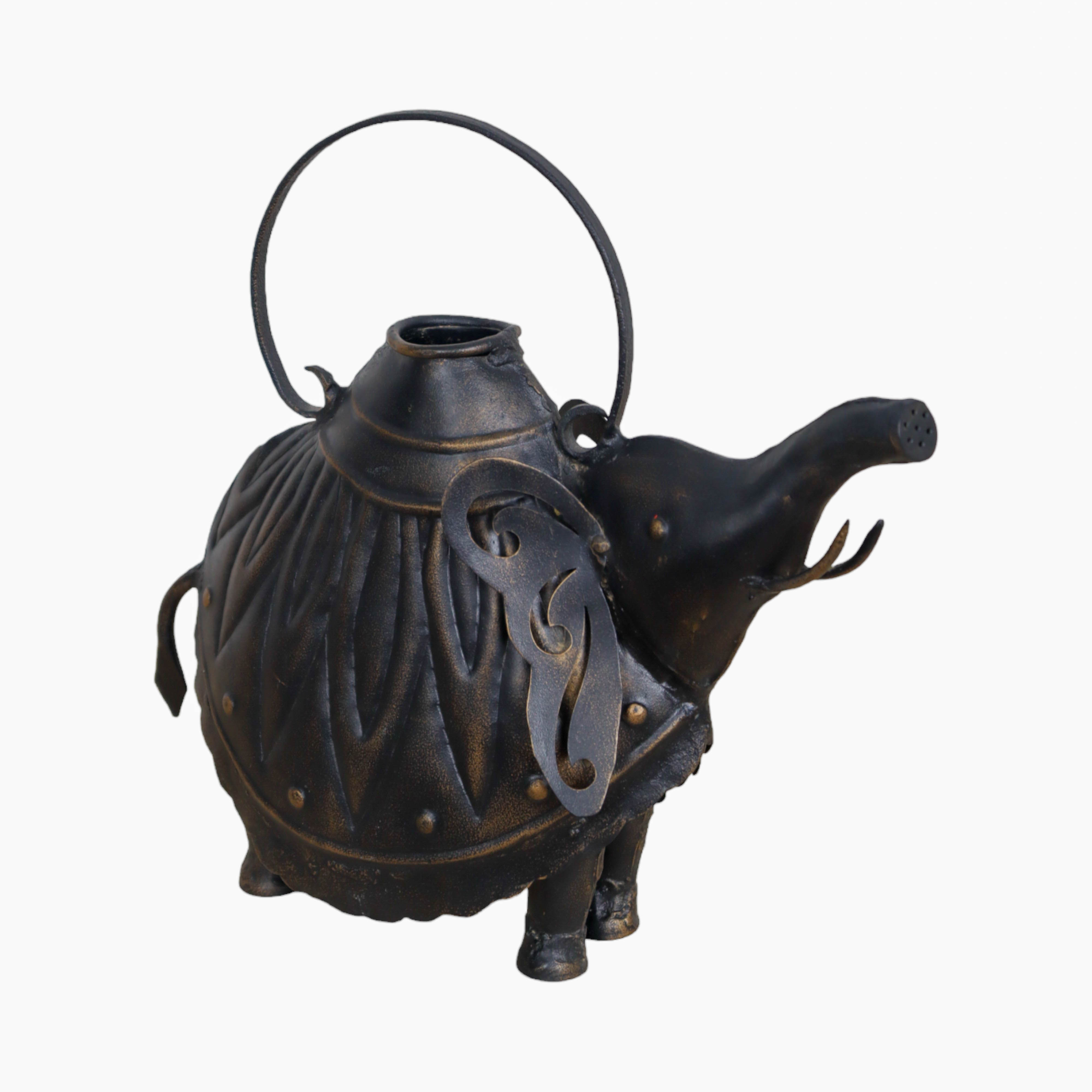 Black Metal Elephant Gardening water can