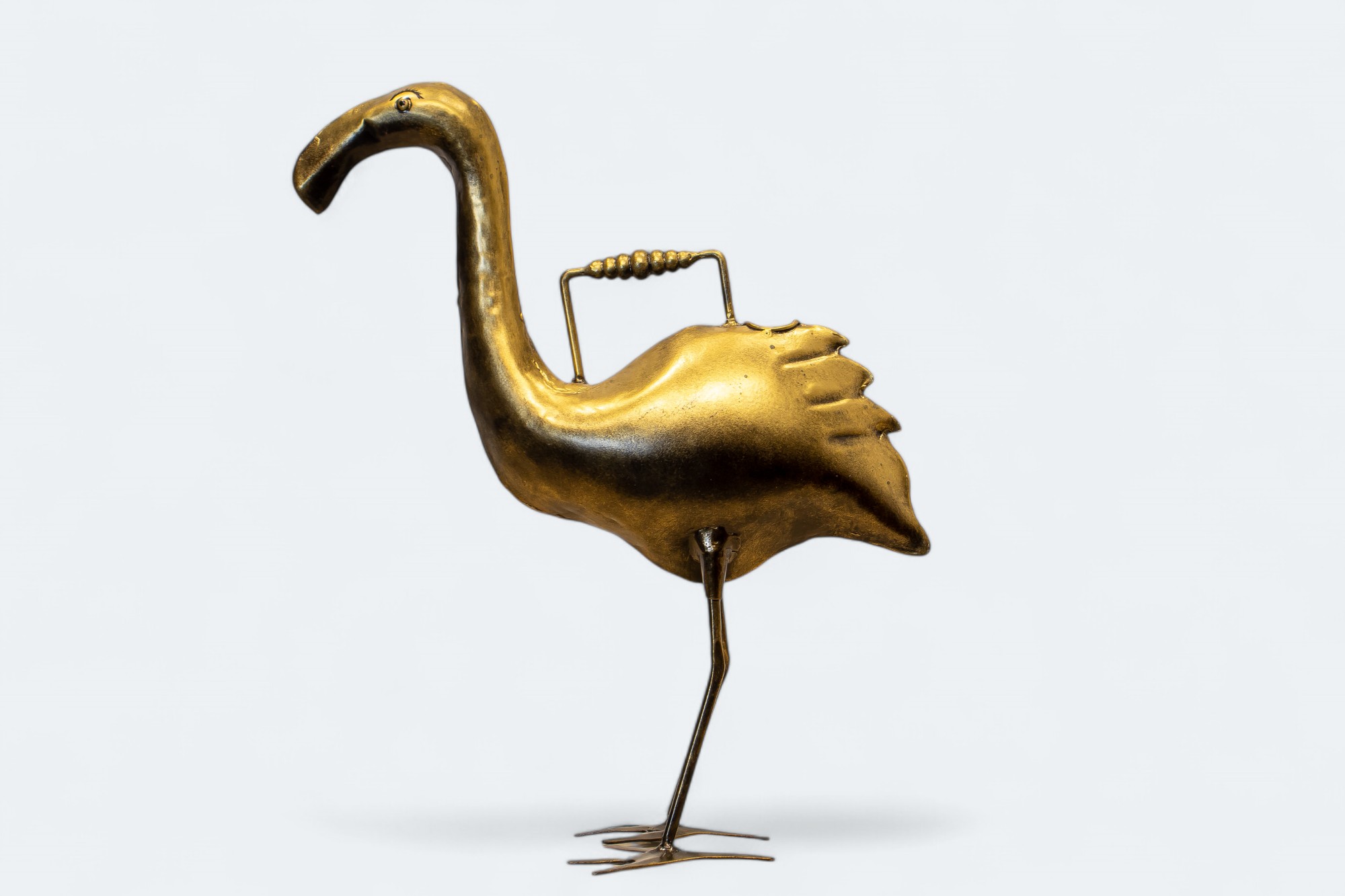 Golden Flamingo Bird Sculpture