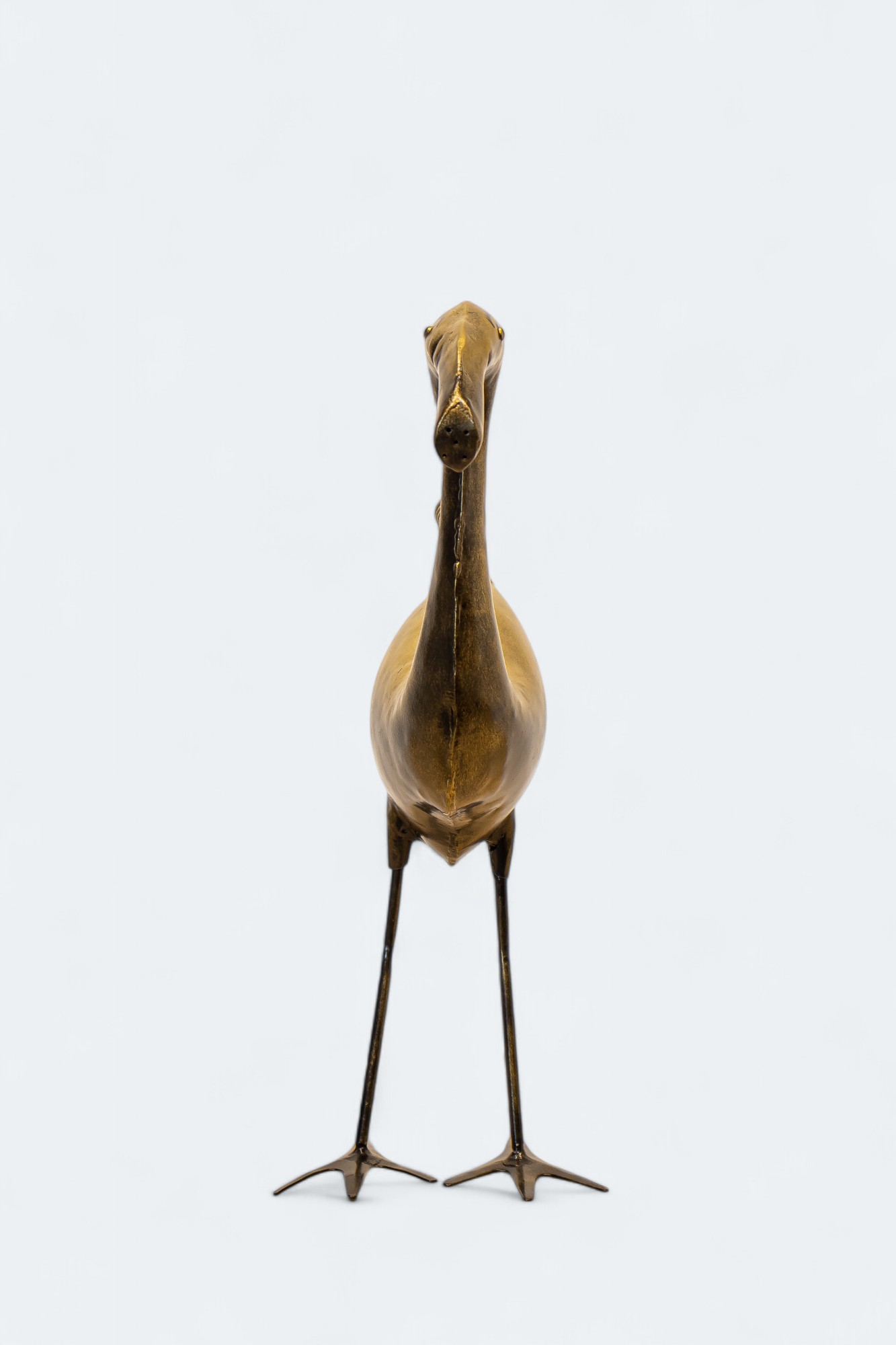 Golden Flamingo Bird Sculpture