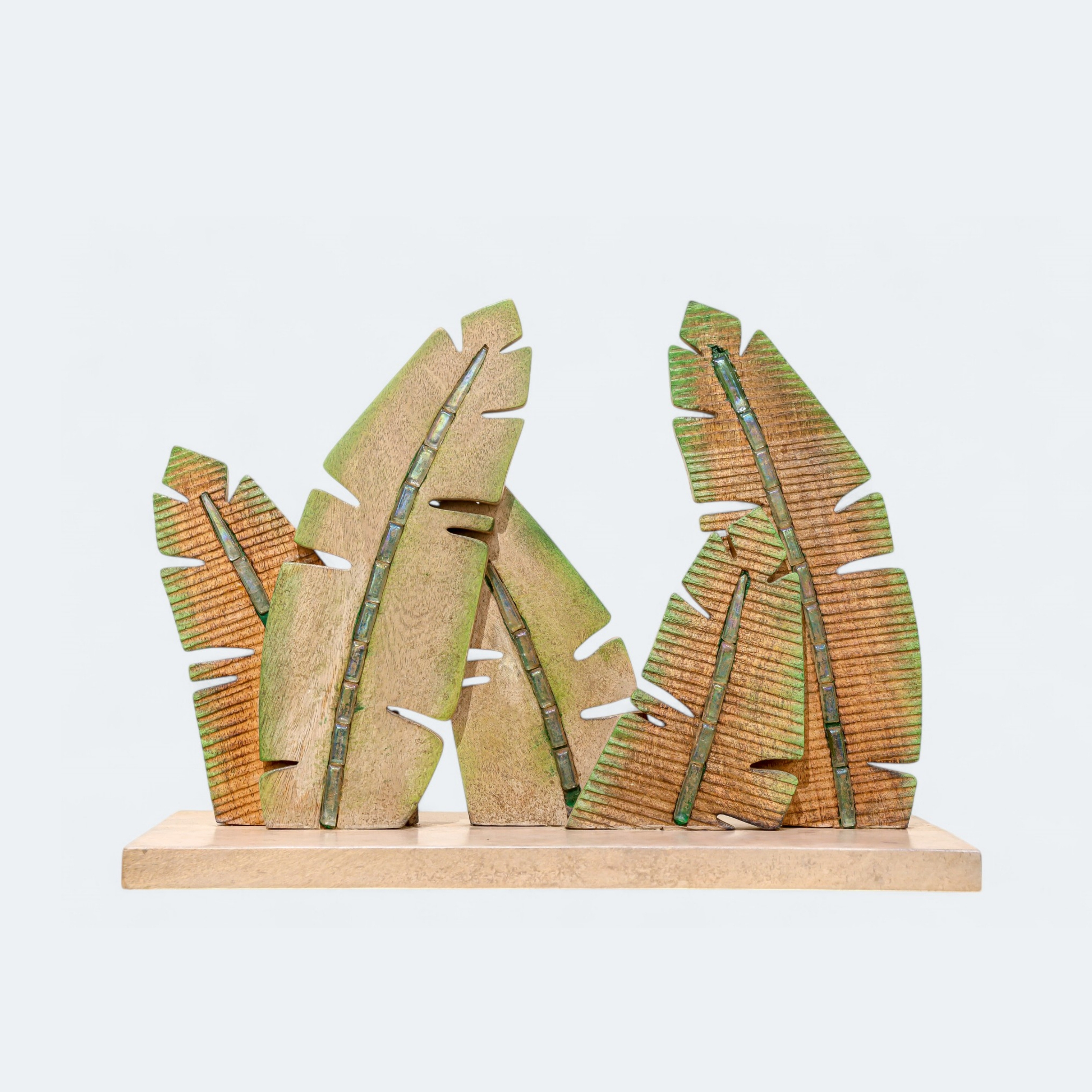 Wooden Banana Leaf Sculpture