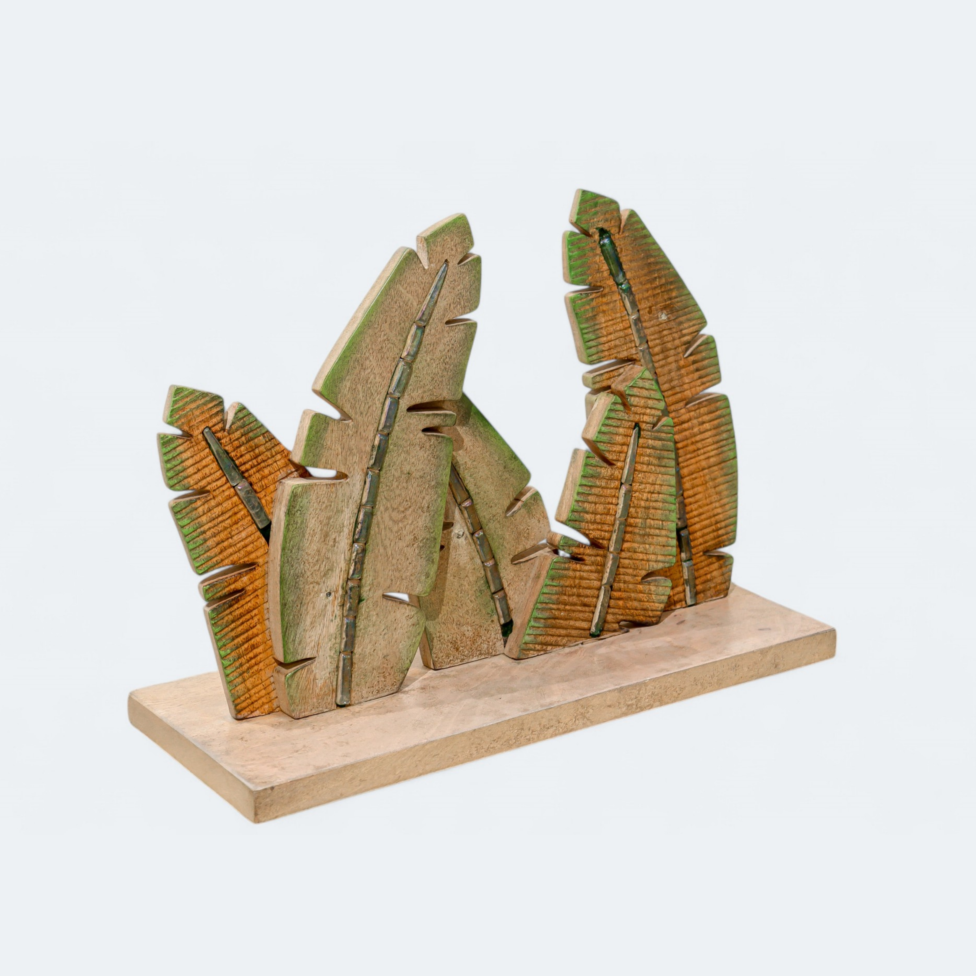 Wooden Banana Leaf Sculpture