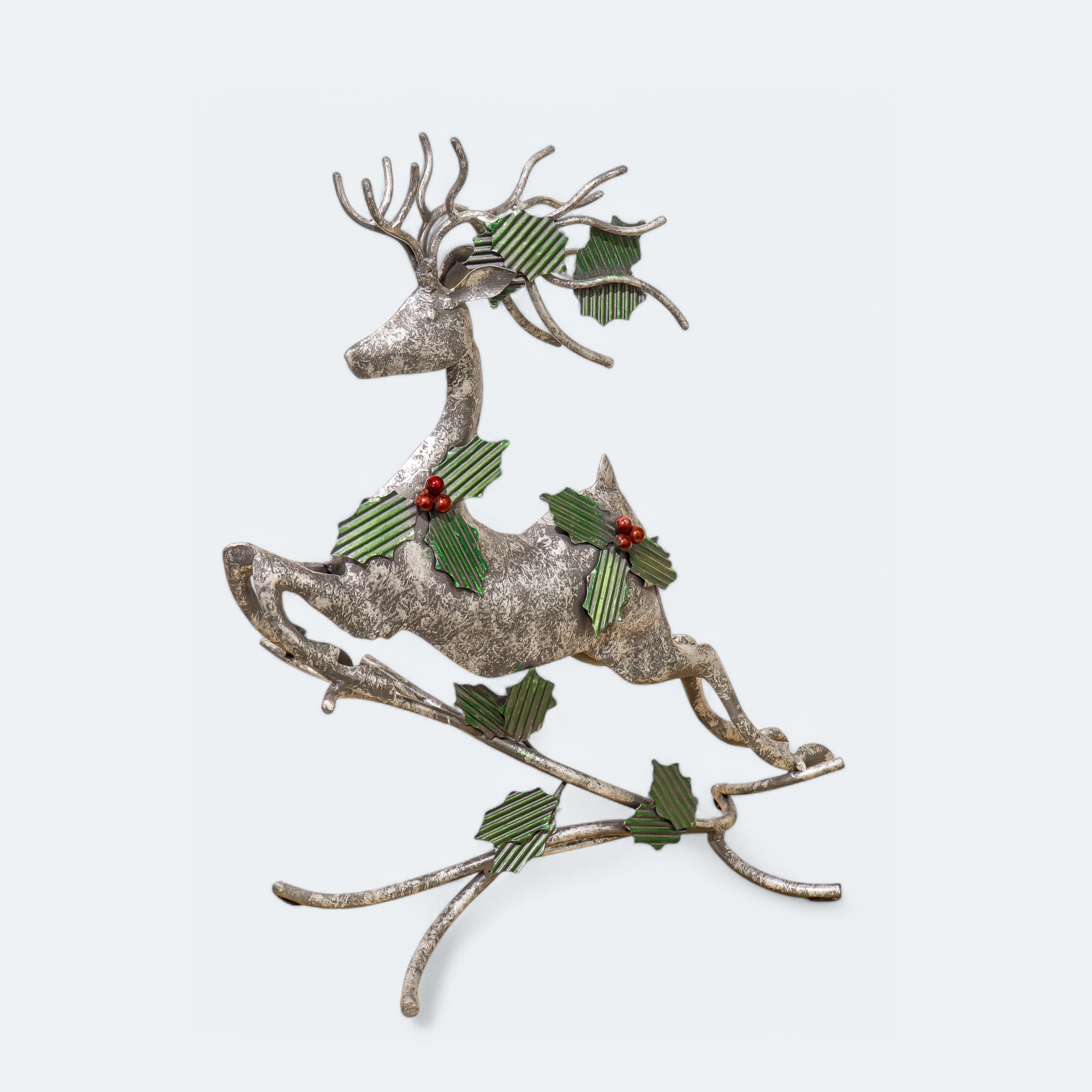 Iron Leaping Reindeer With Leaves