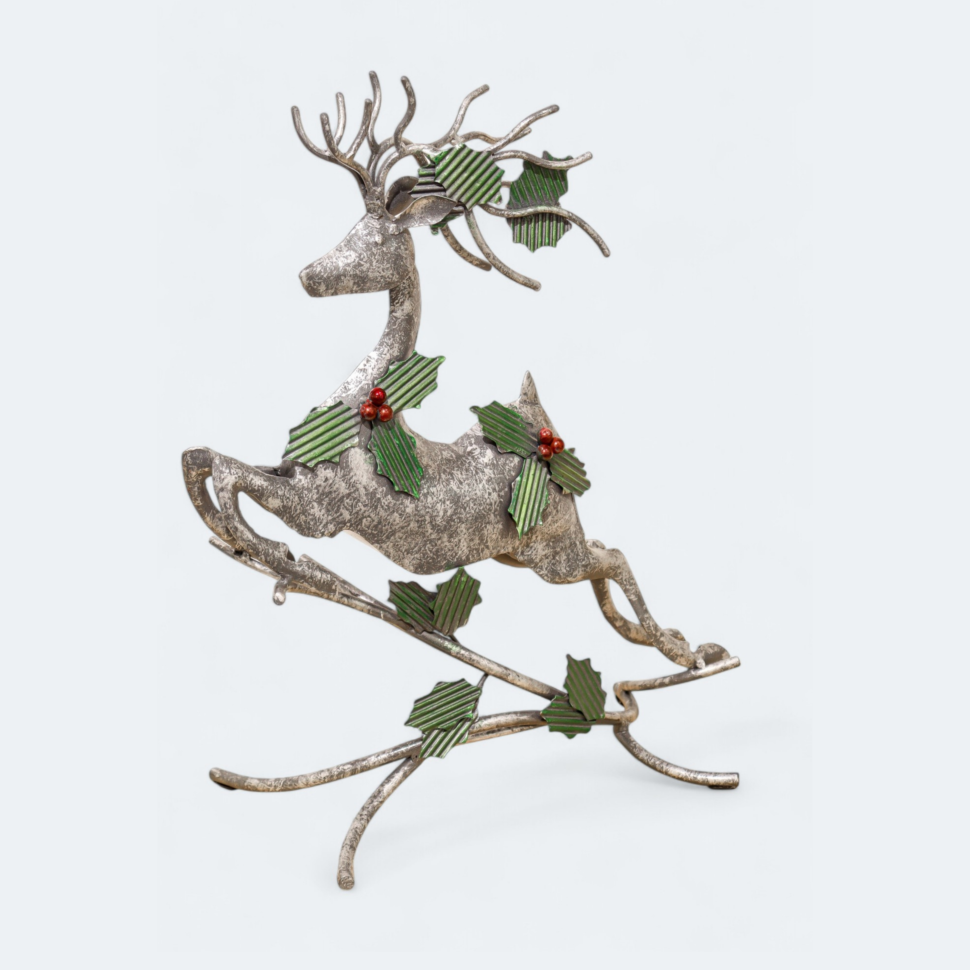 Iron Leaping Reindeer With Leaves