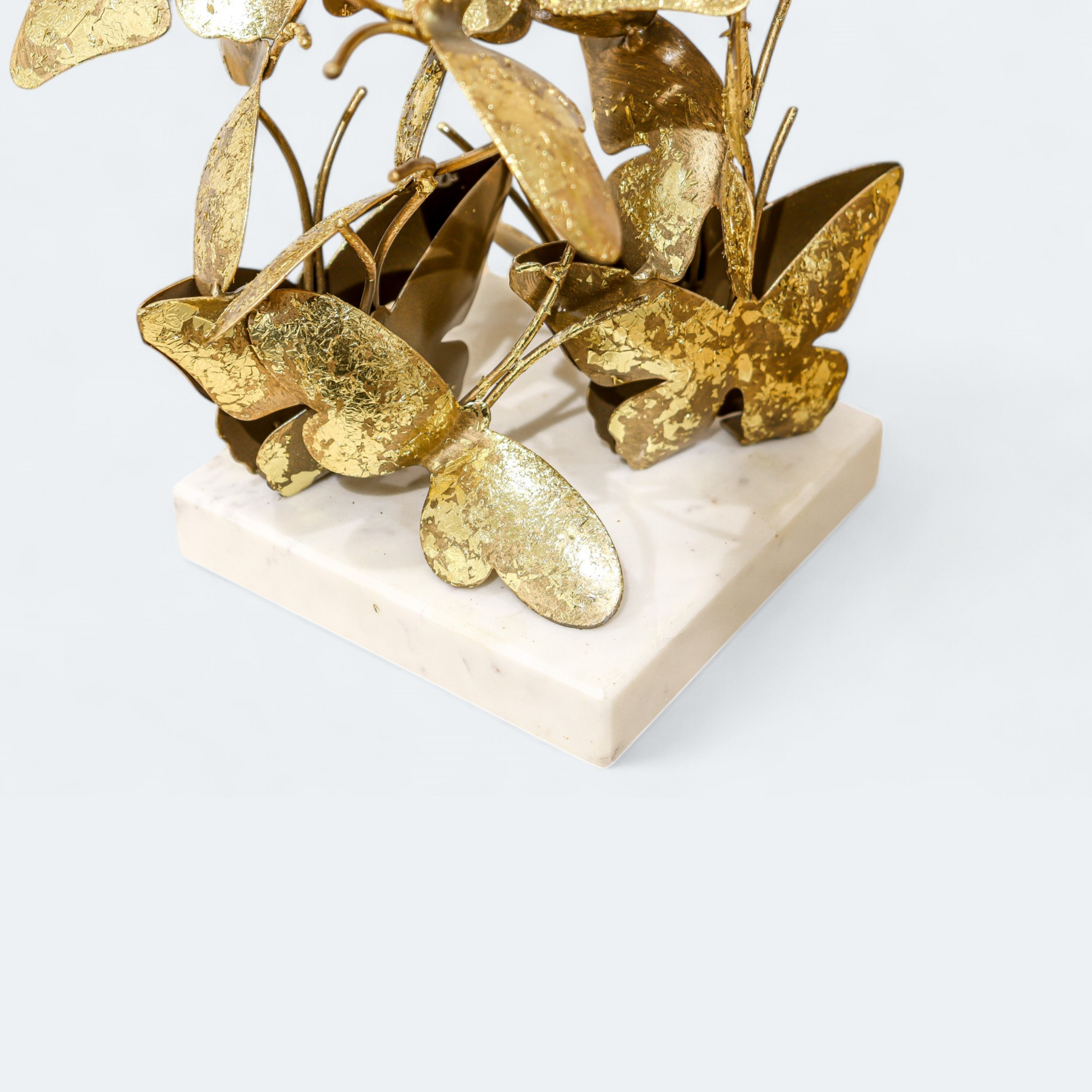 Stone Base Golden Butterfly
