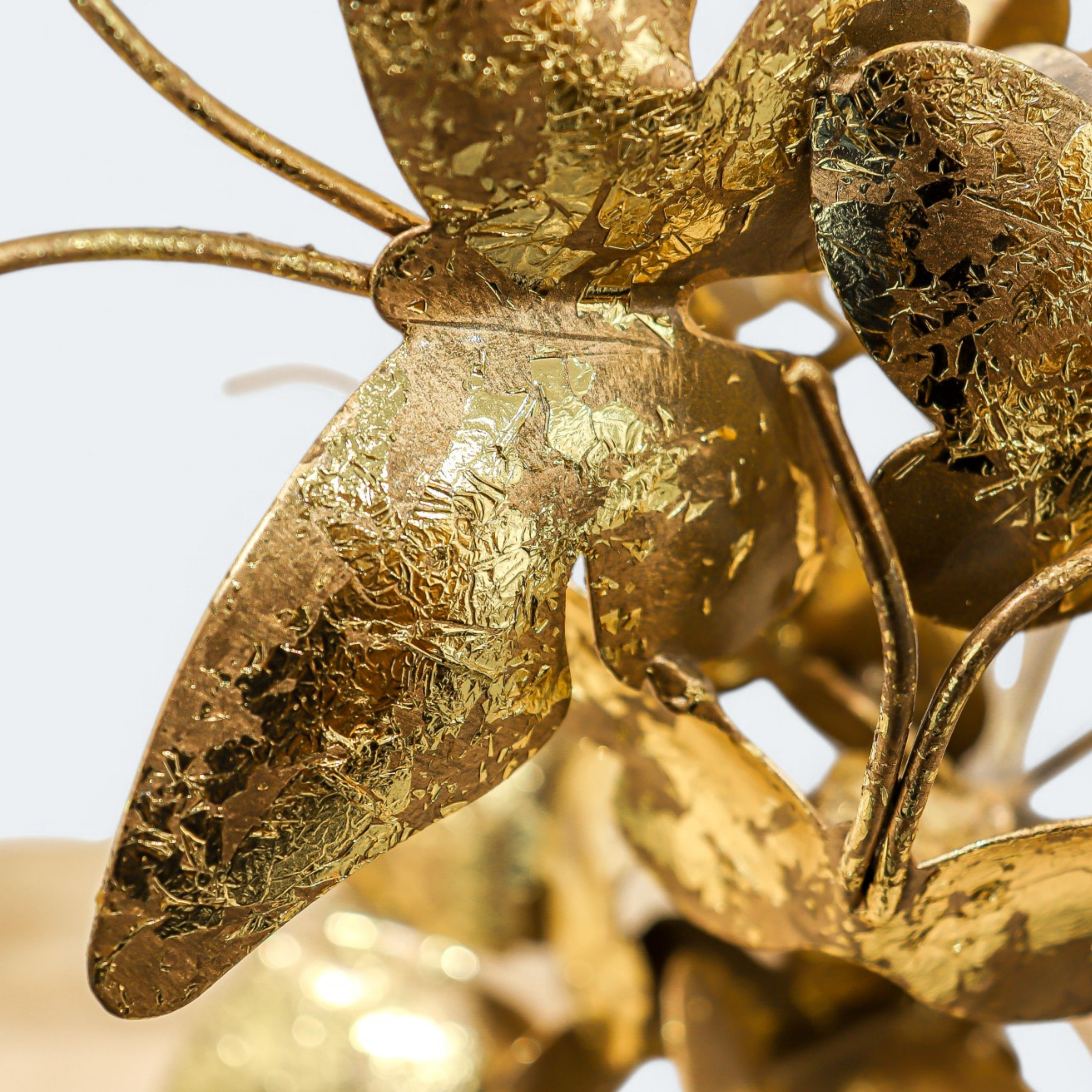 Stone Base Golden Butterfly