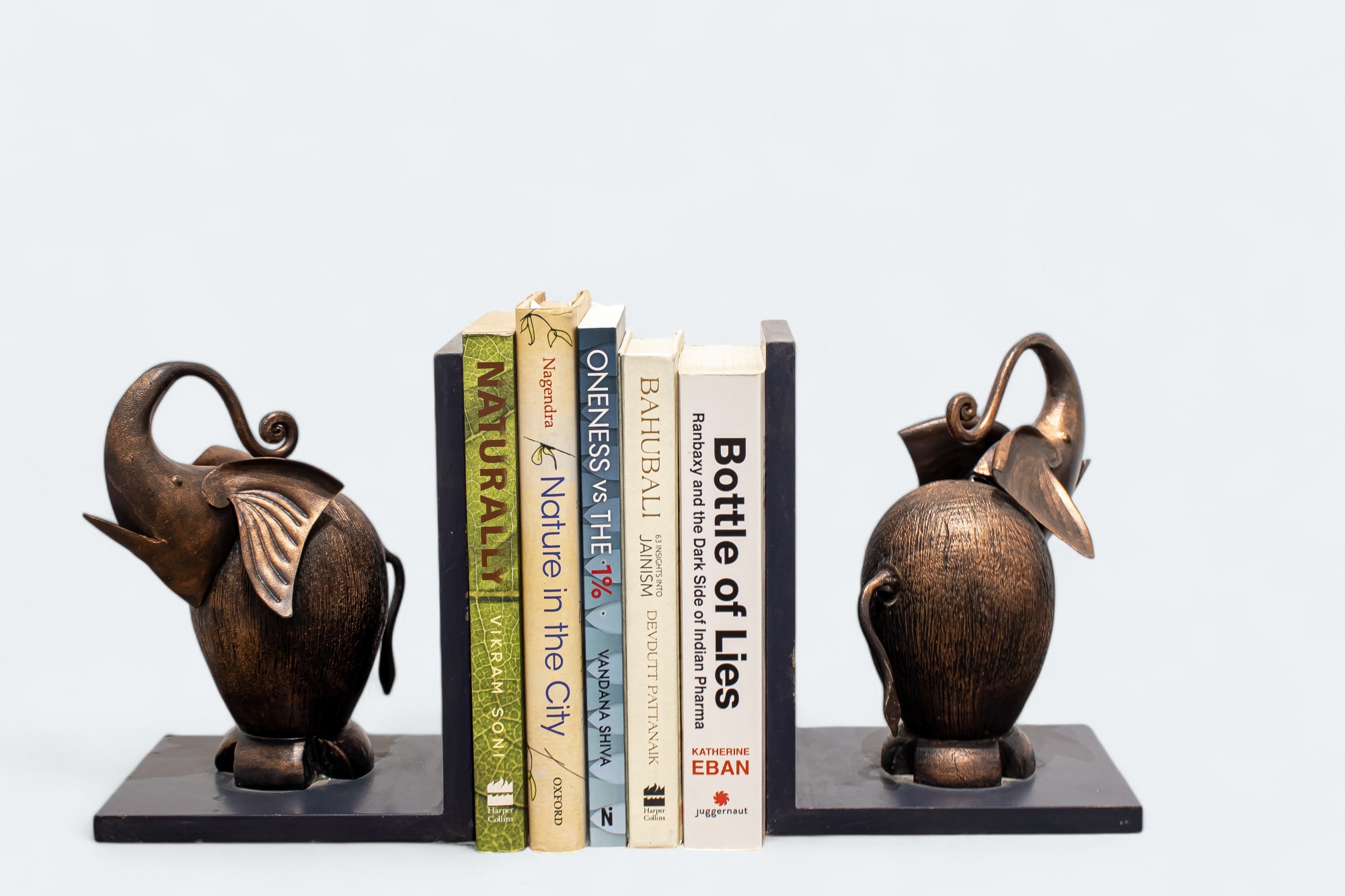 Wooden Elephant Bookends