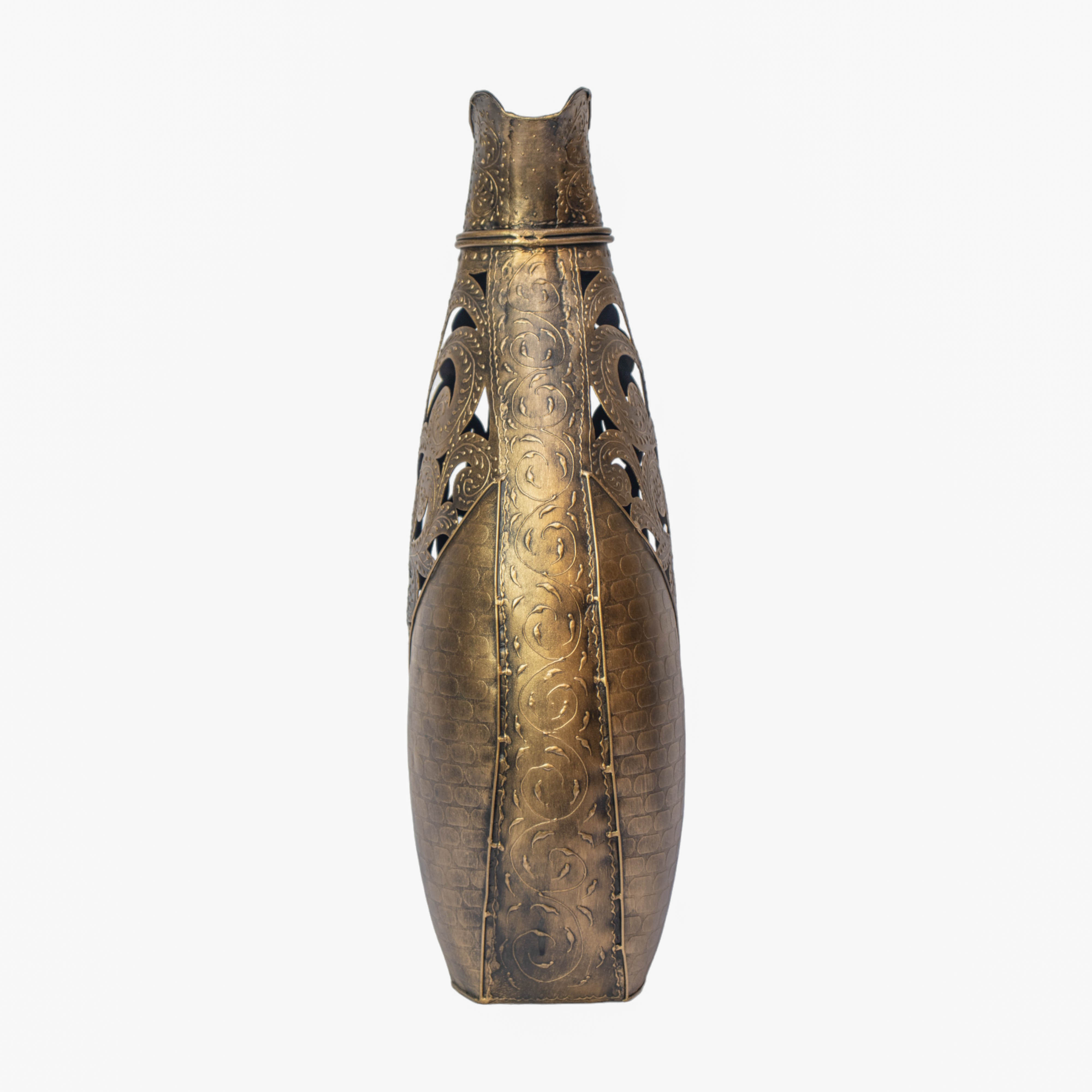 Golden Metal Carving Vase