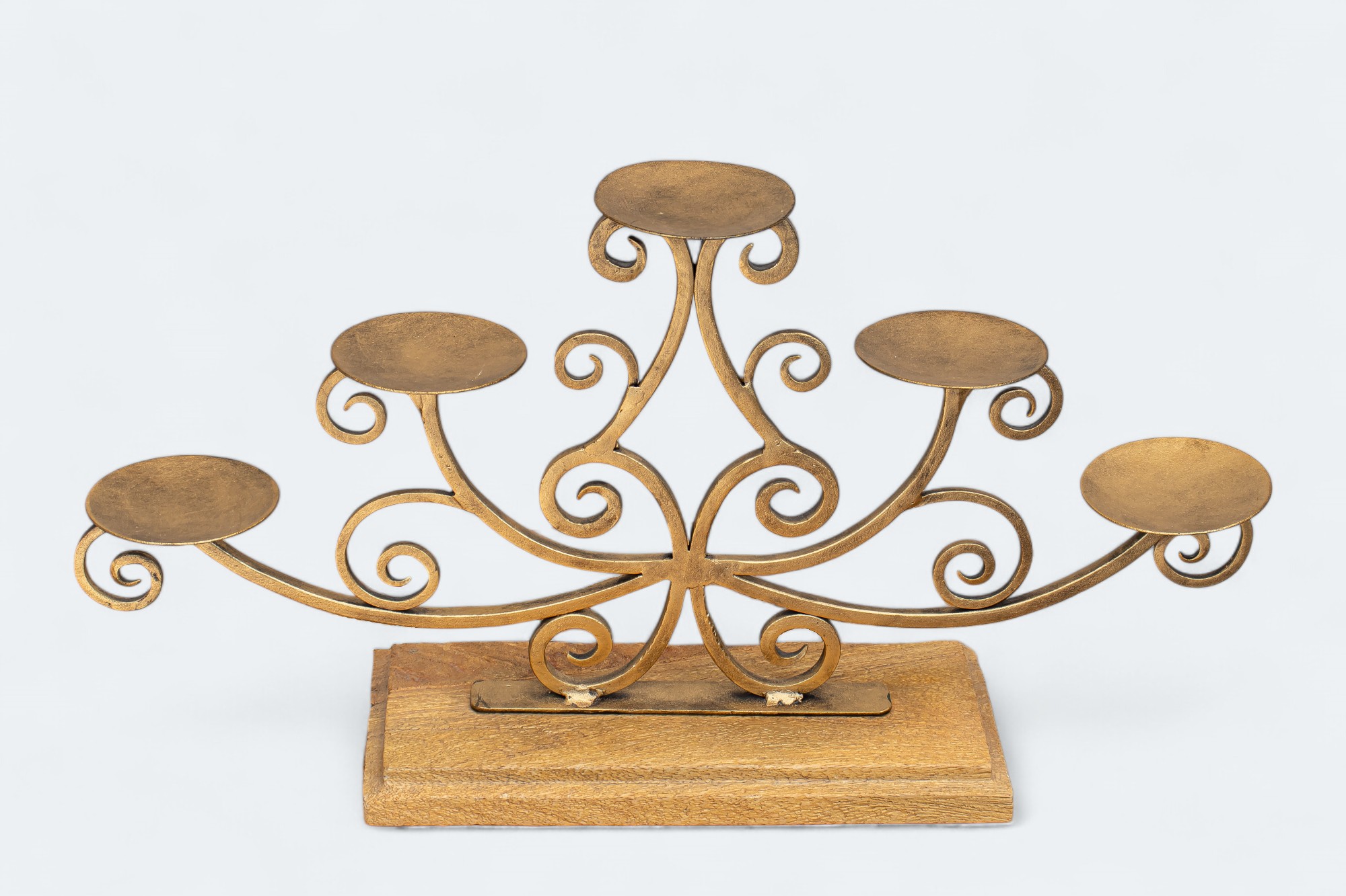 Golden 5 Tealight Candle Holder Stand