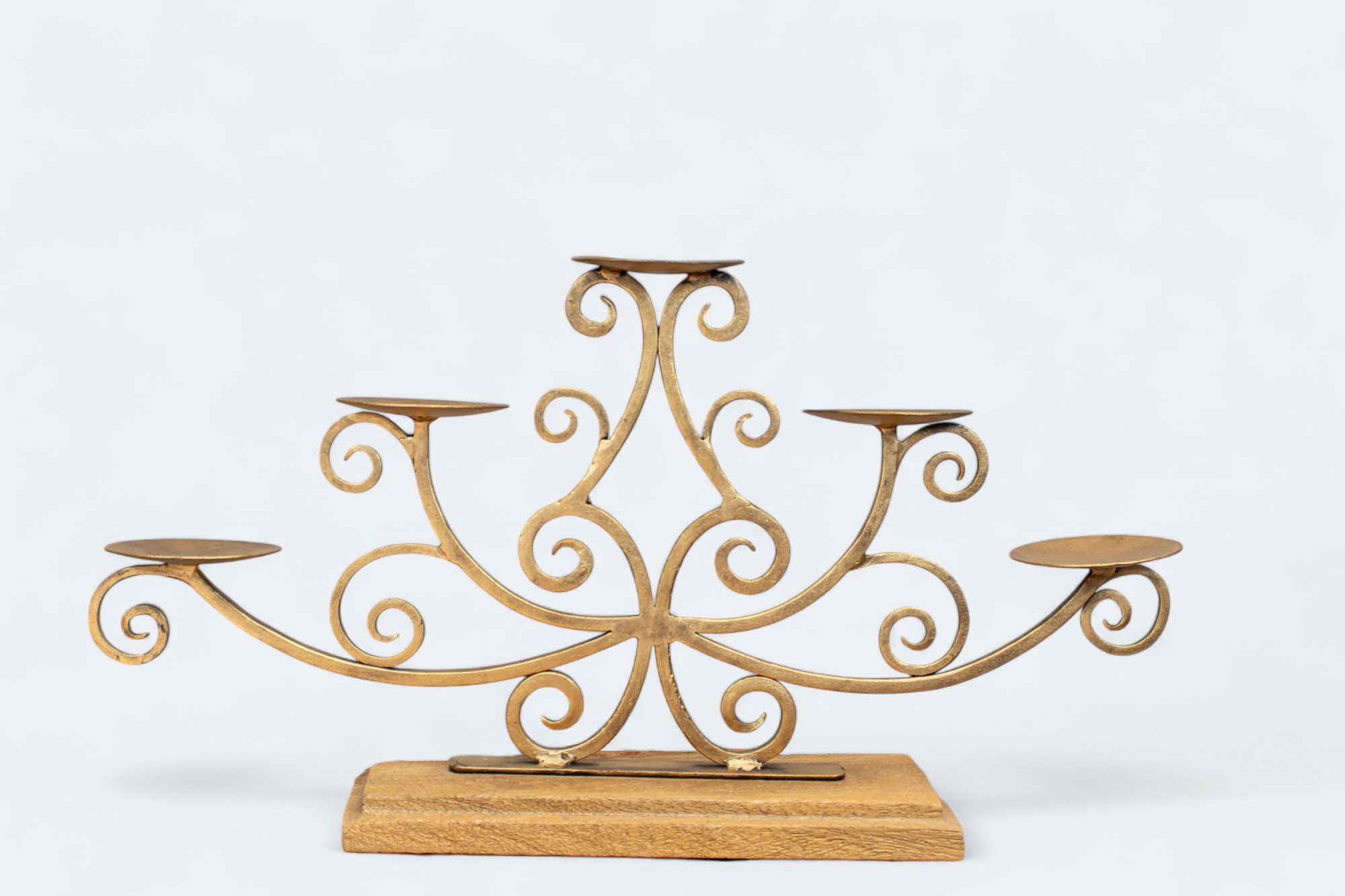 Golden 5 Tealight Candle Holder Stand