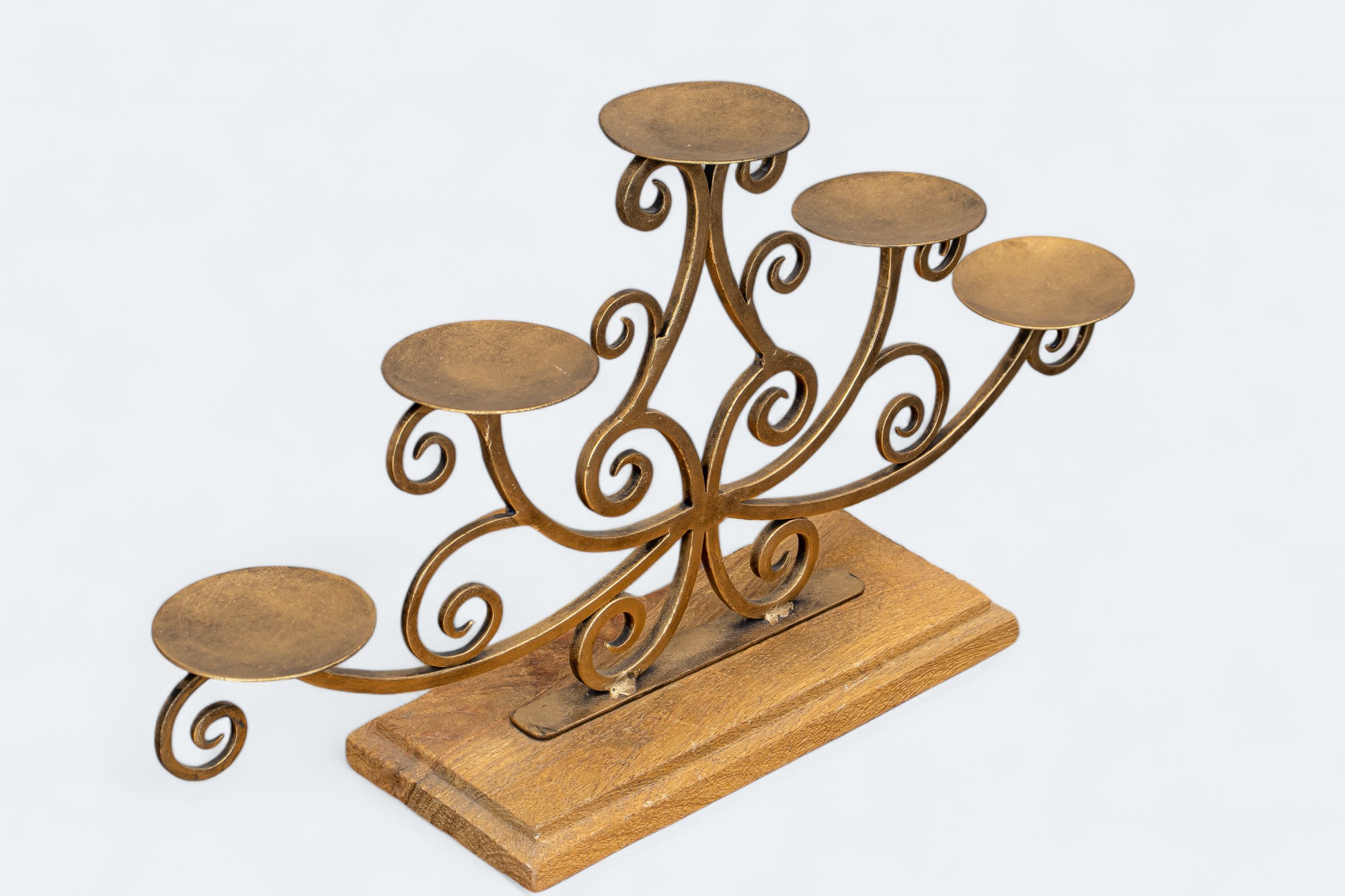 Golden 5 Tealight Candle Holder Stand