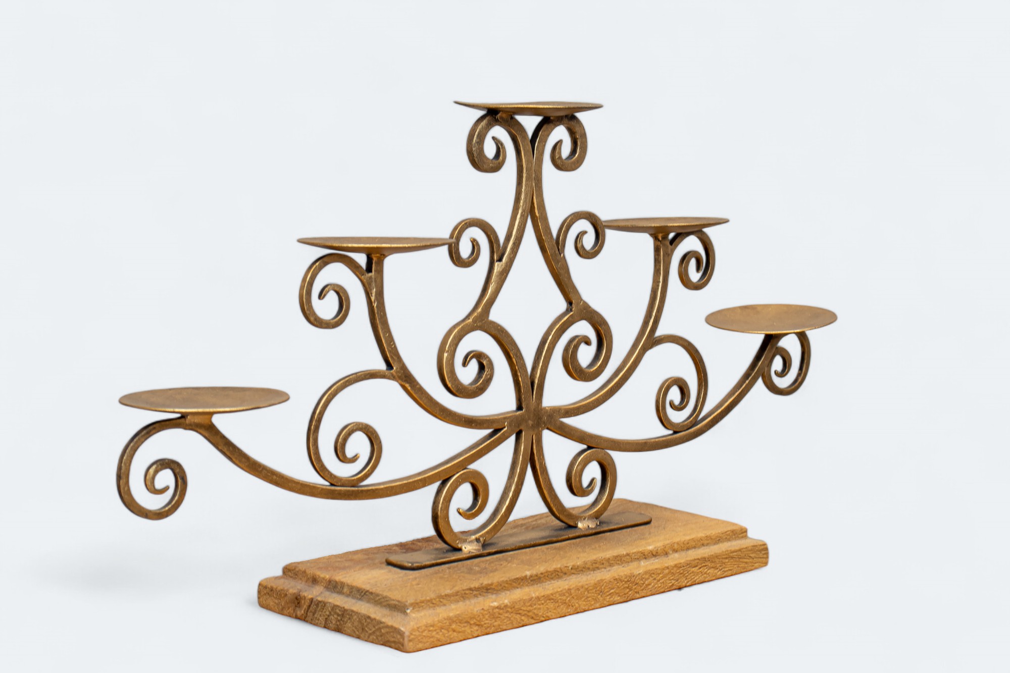 Golden 5 Tealight Candle Holder Stand