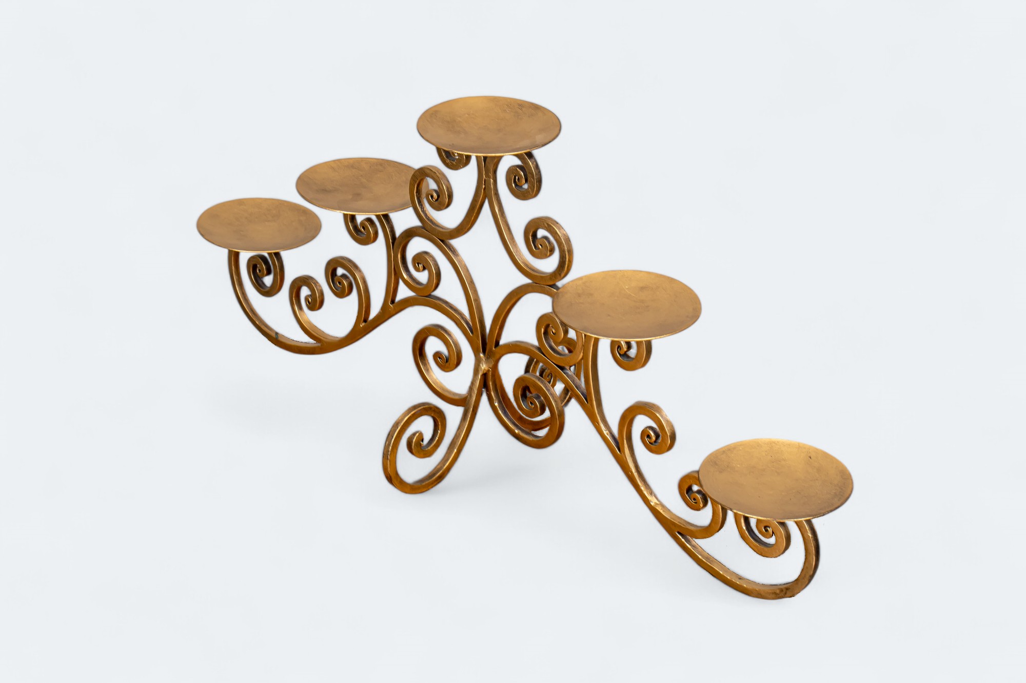 Antiqued Iron 5-Candle Stand