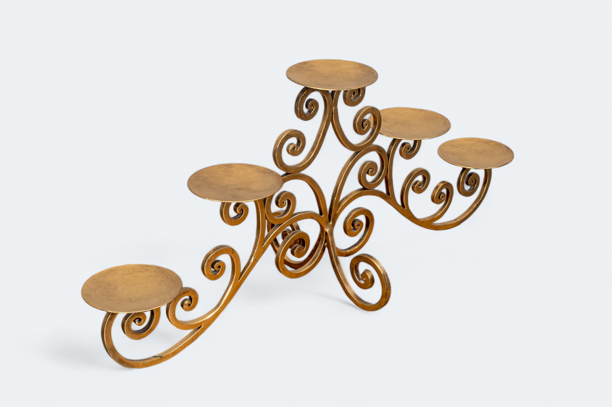 Antiqued Iron 5-Candle Stand