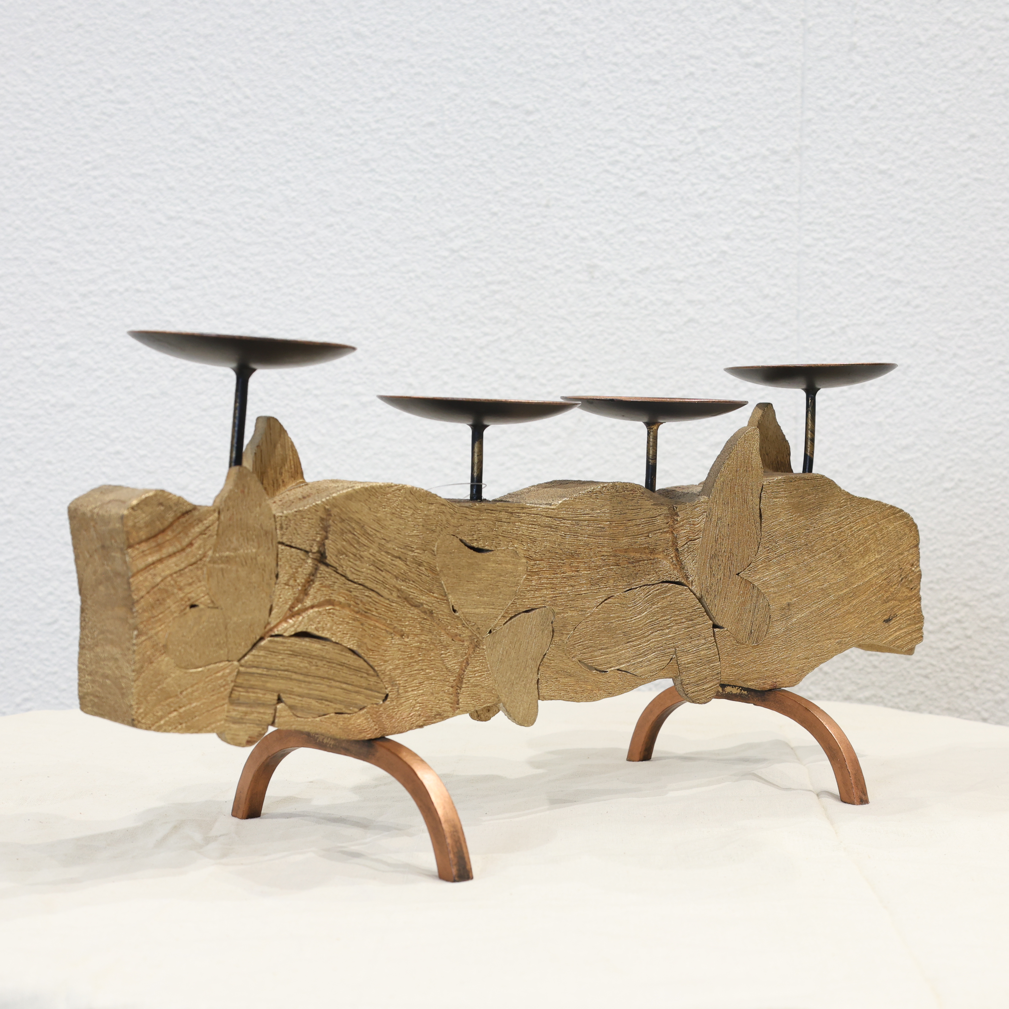 Wooden Butterfly Votive candle Stand