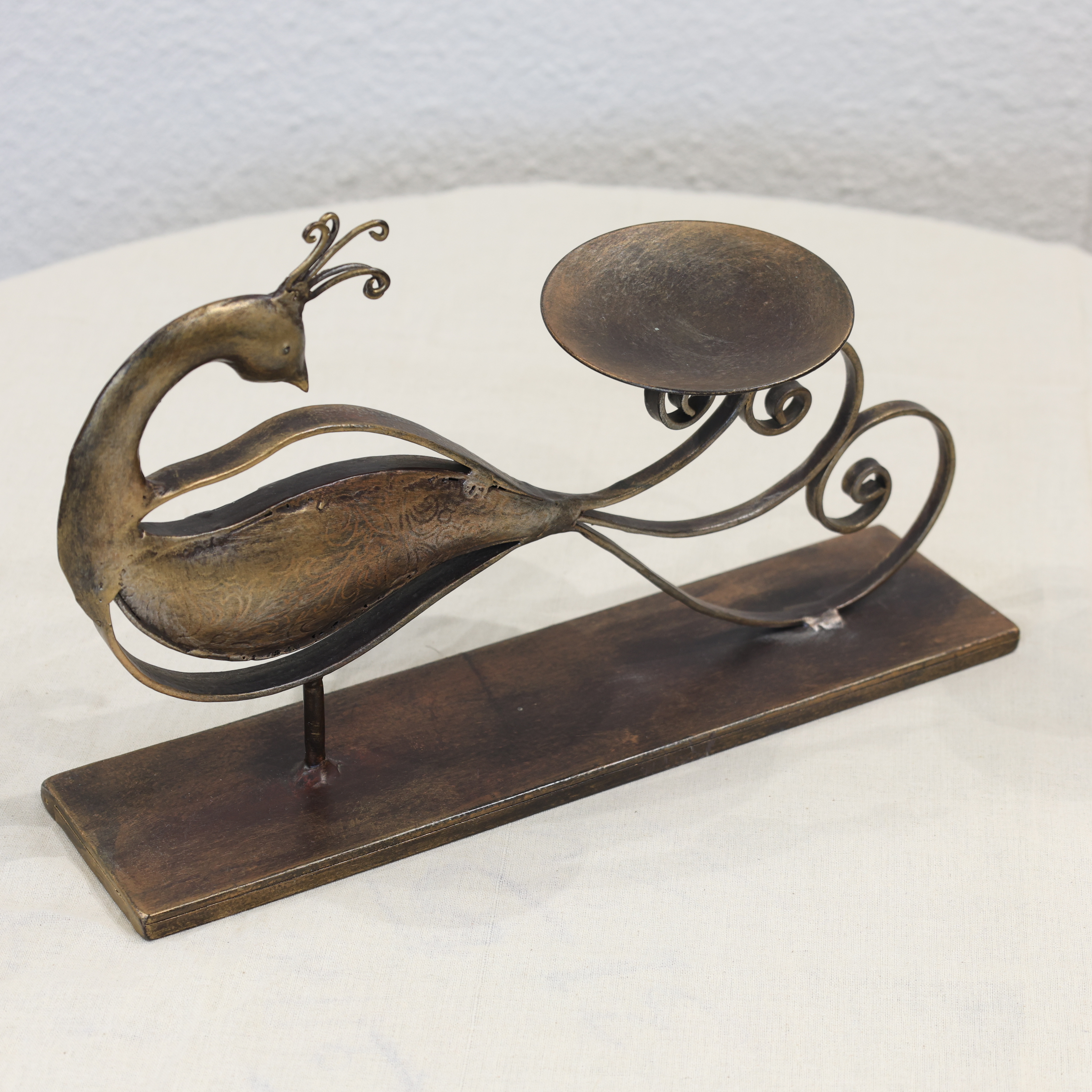 Peafowl Votive Candle Stand
