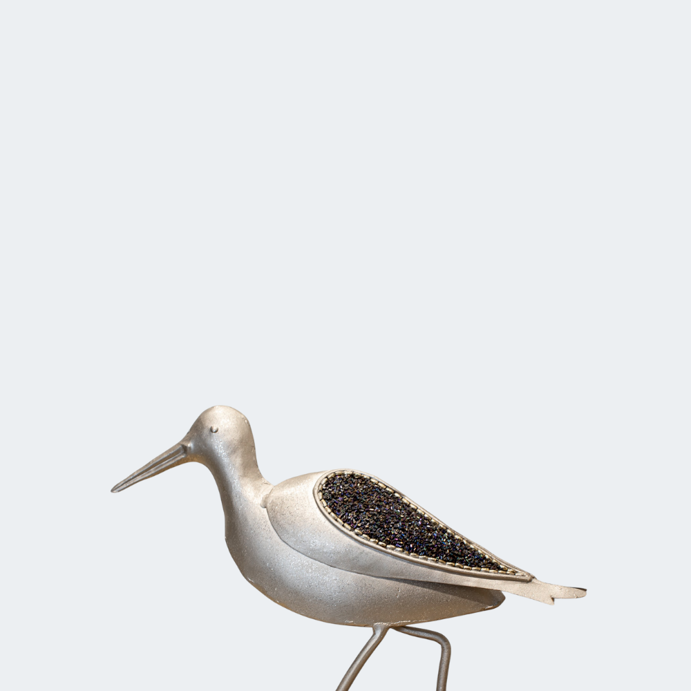 Elegant White Bird Pair Statue