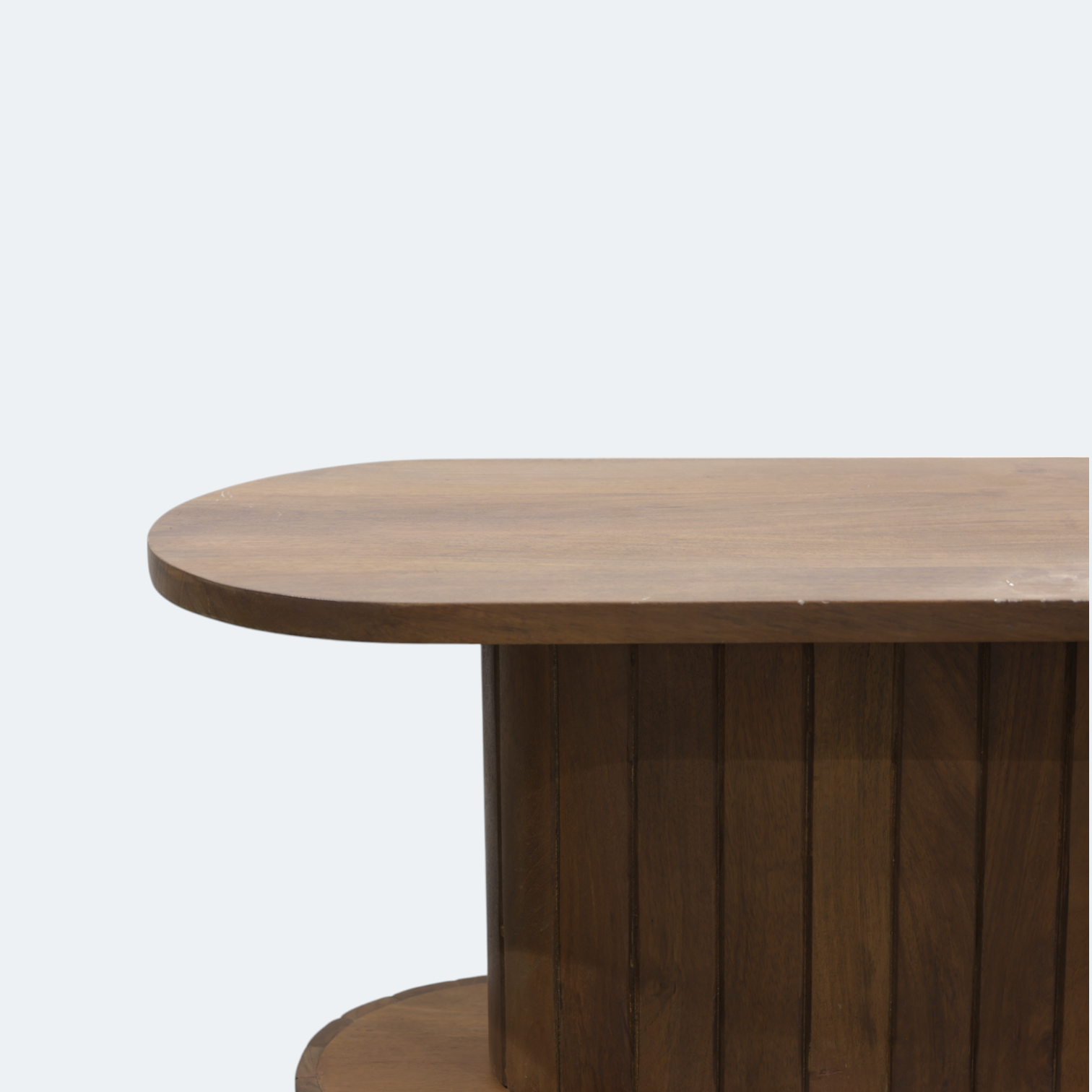 Wood Grooved Oval Table