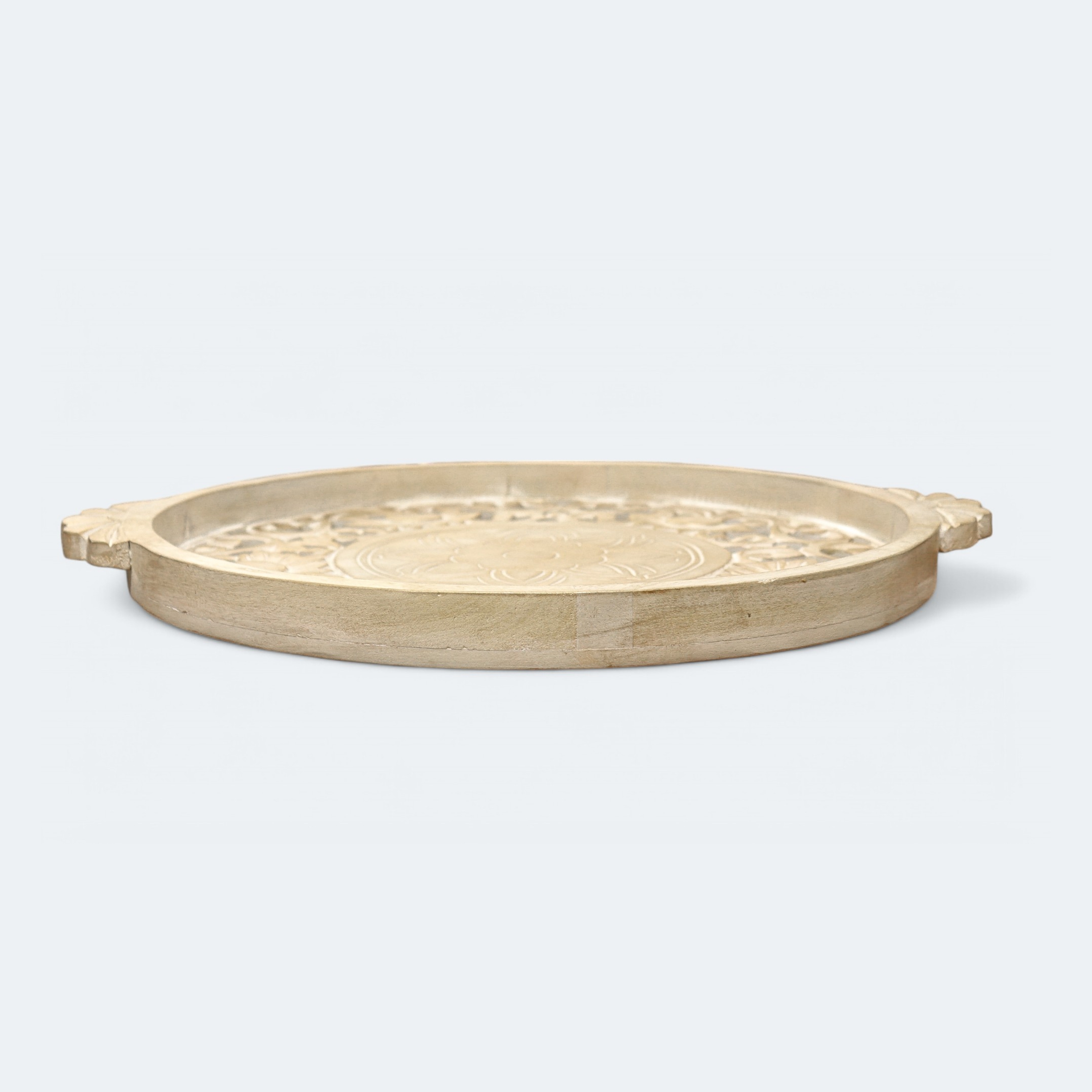 Wooden Serving Round Carved Tray