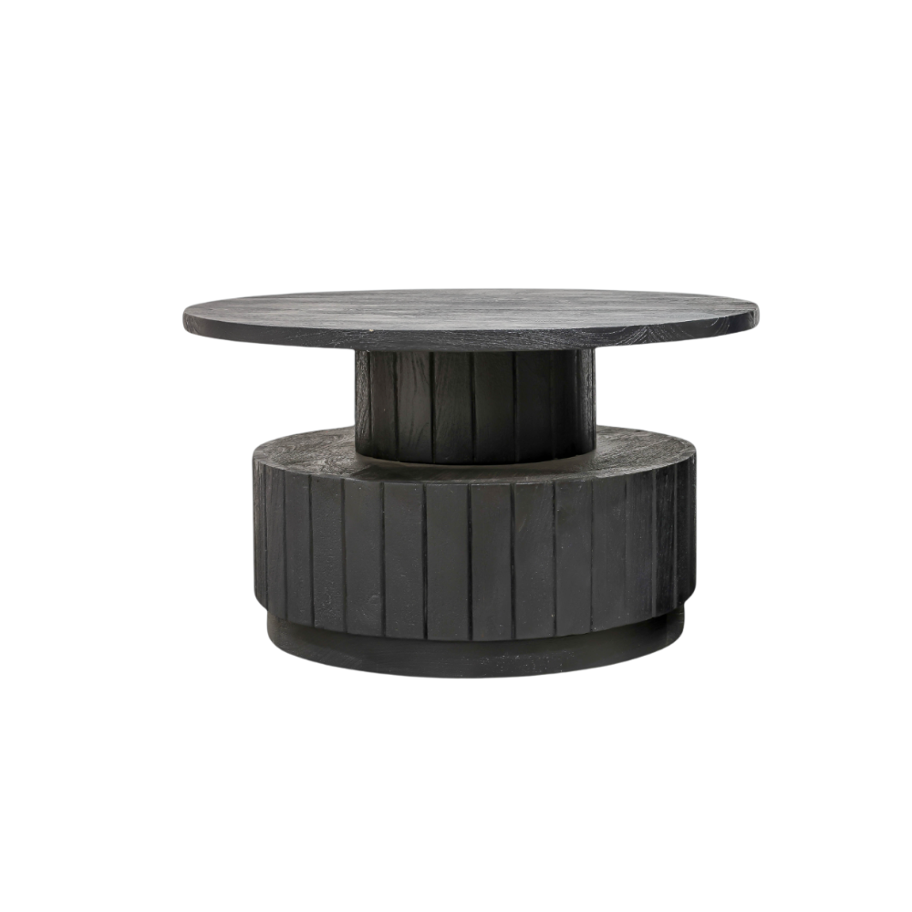 Wooden Fluted Black Centre Table