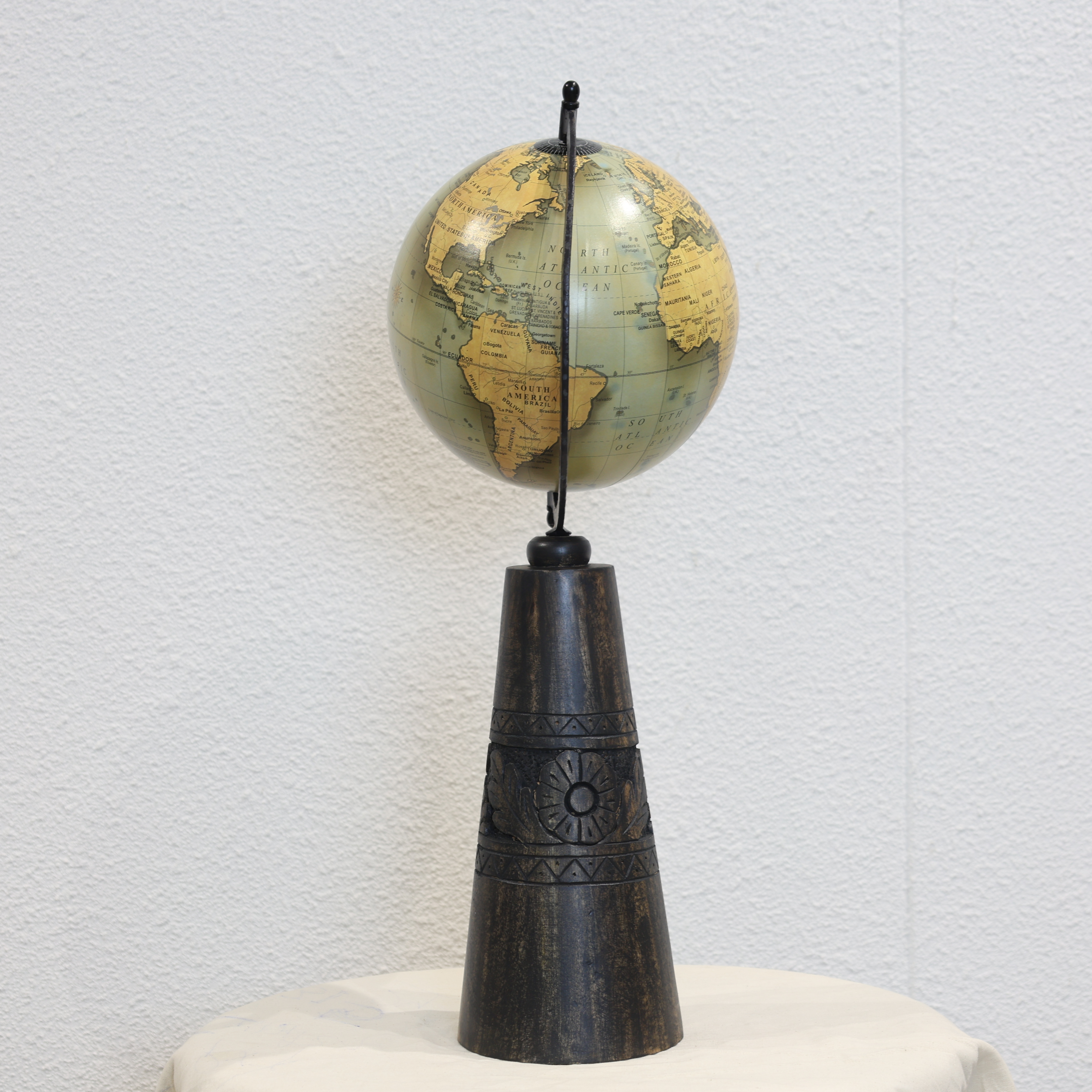 Premium Wooden Carving Leg Globe