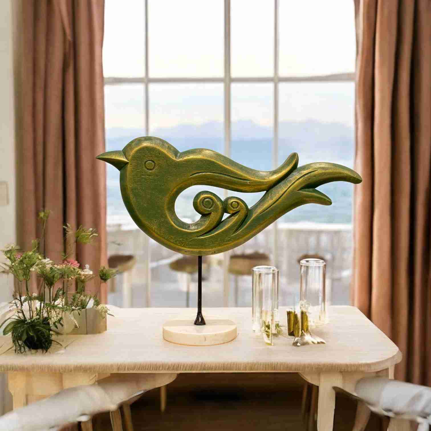 Wooden Green Grace Bird