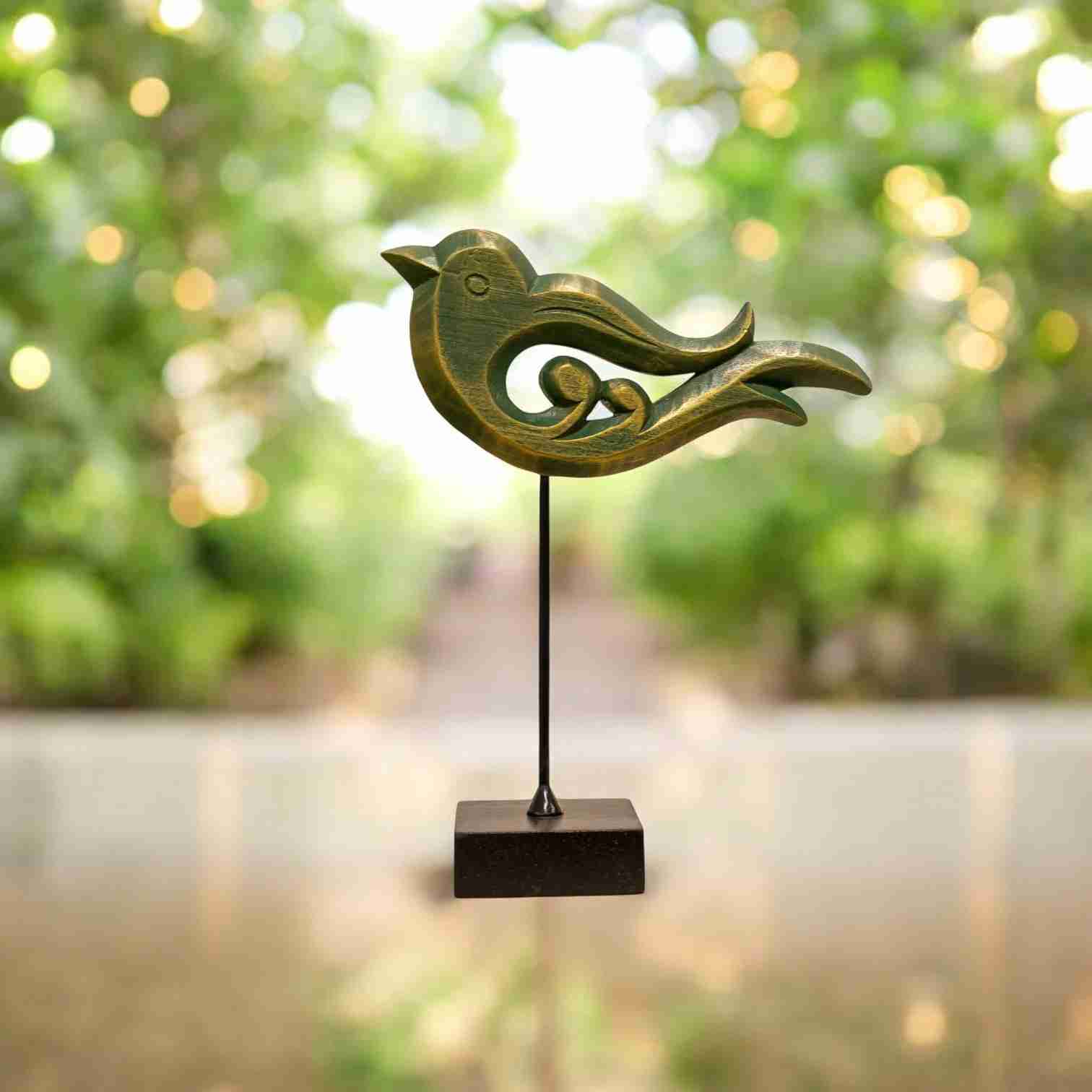 Wooden Green Zenith Bird