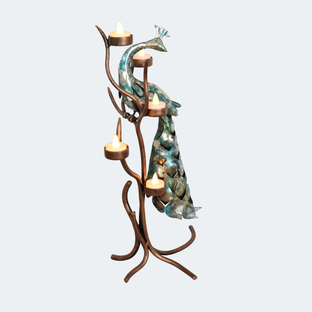 Decor Majestic Peacock Candle Stand