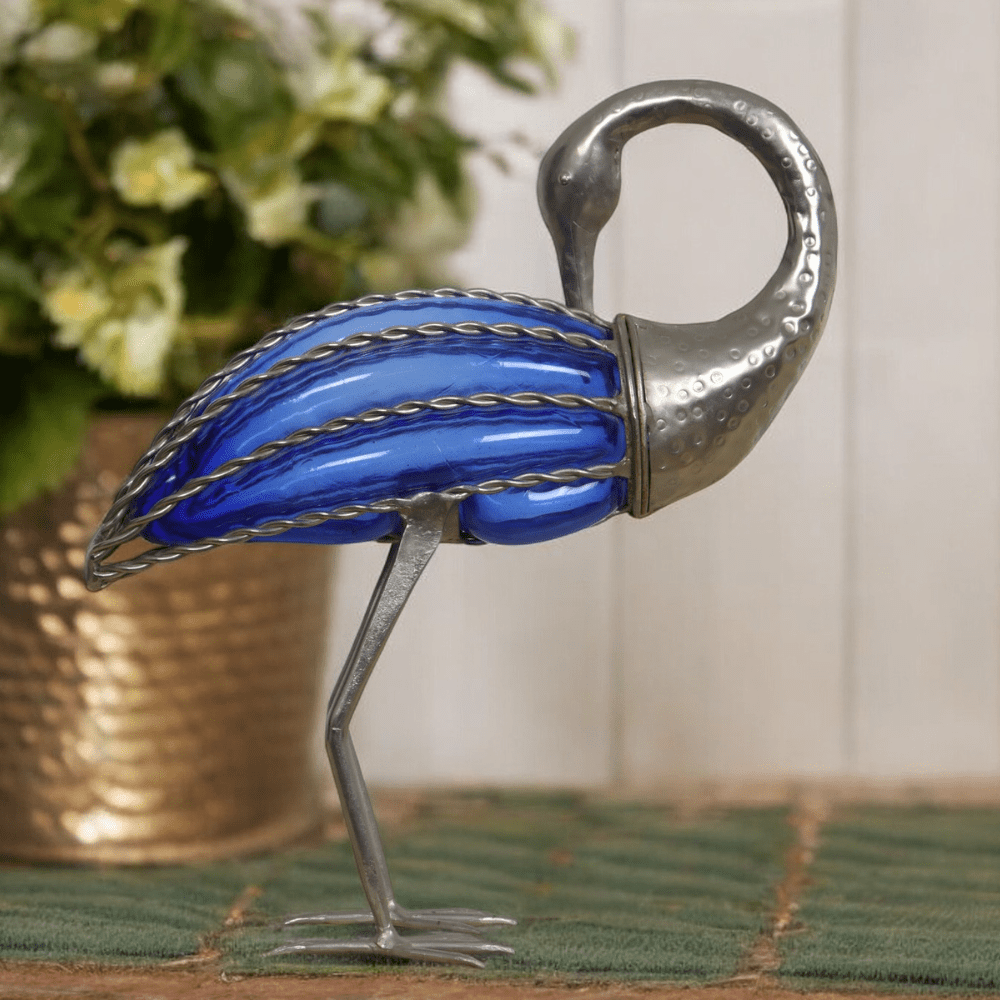 Home Decor Serene Heron Blown Glass Votive