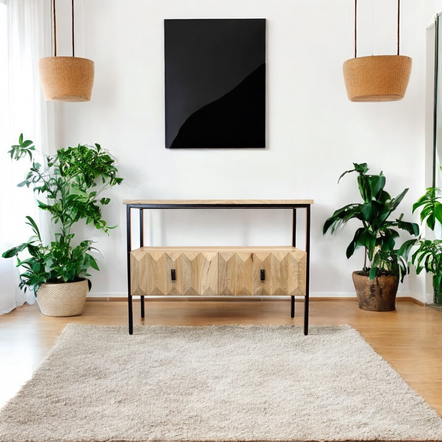 Geometric Accent Console Table