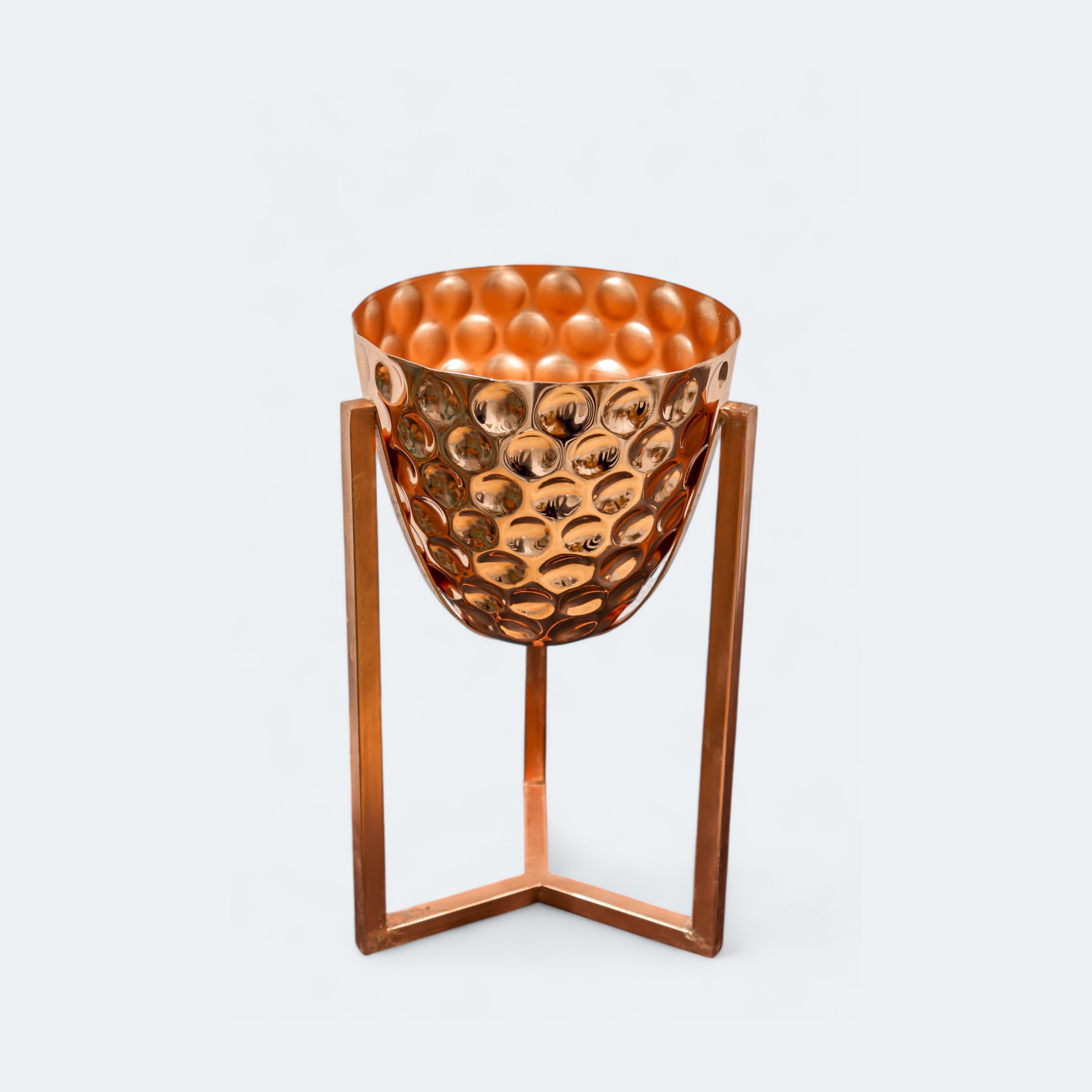 Golden Planter With Stand