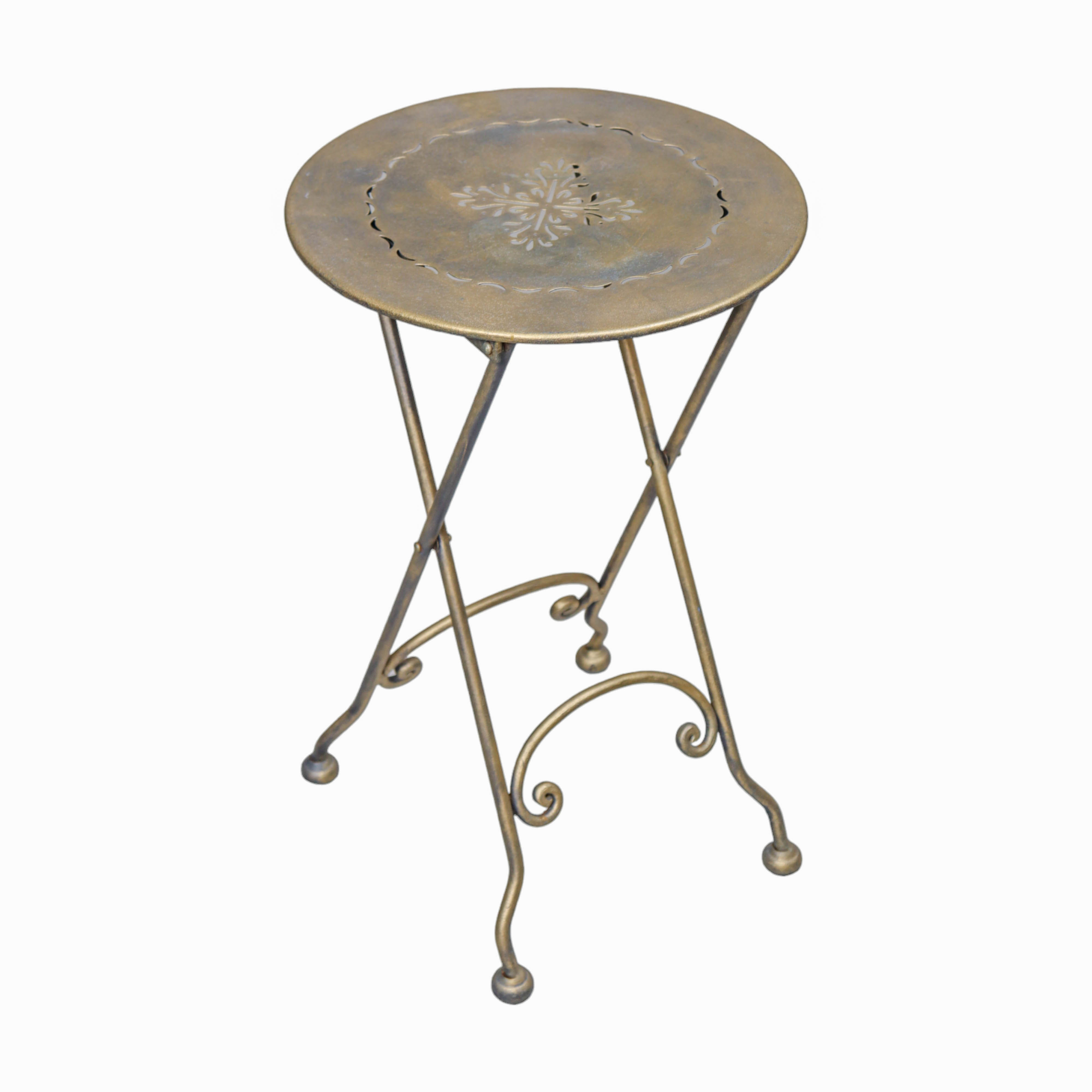 Iron Round Folding Side Table | Outdoor Indoor Table
