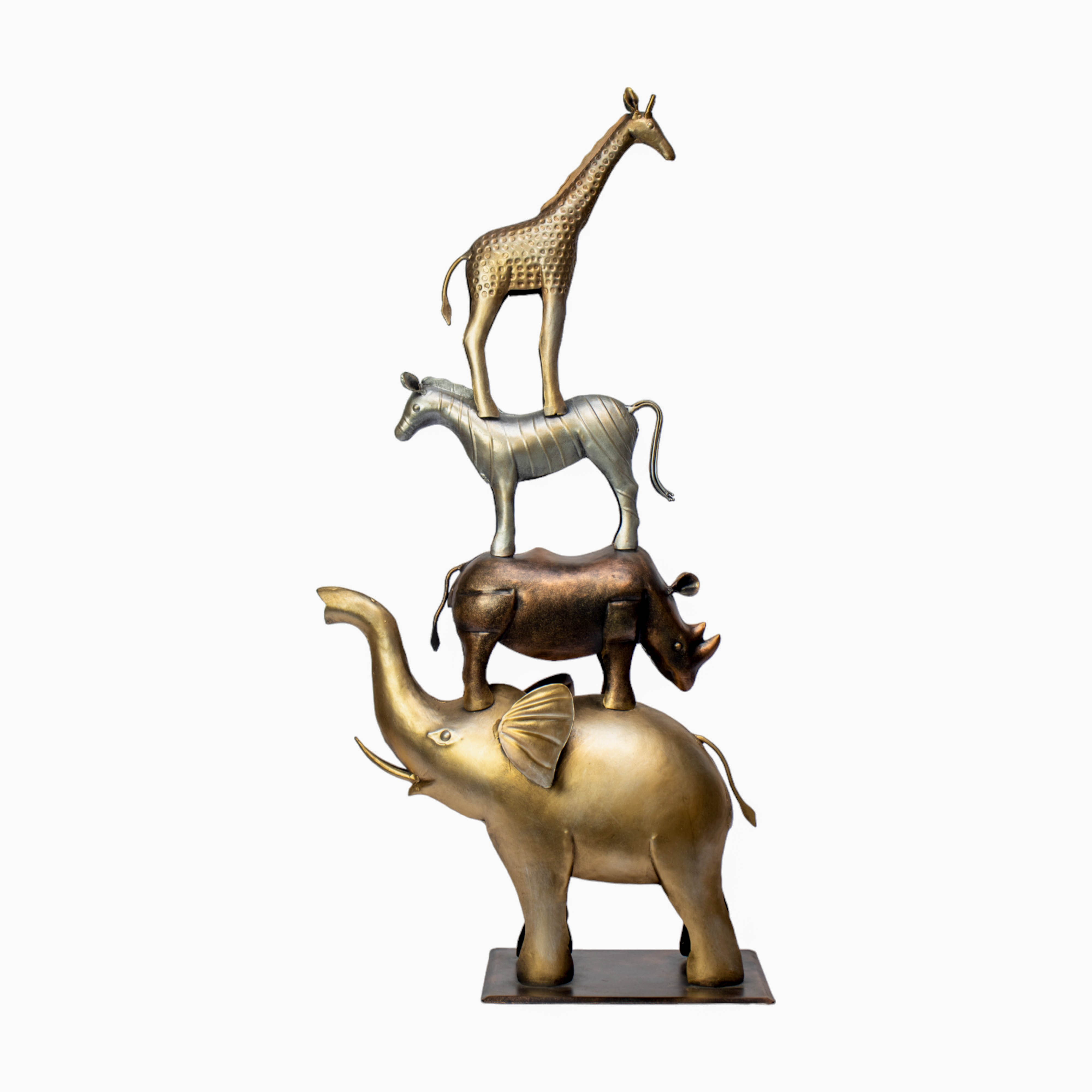 Premium Safari Stack Four Animal Sculpture