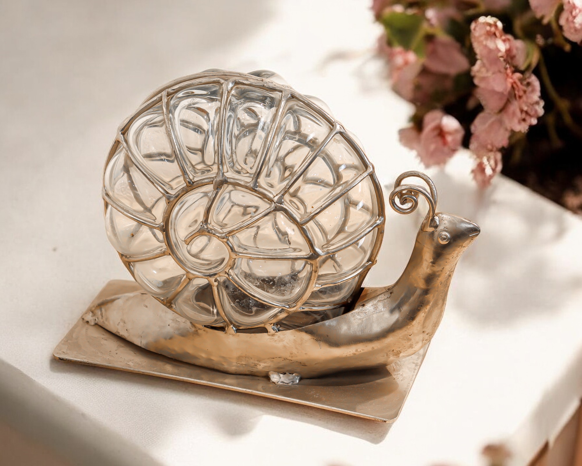 Antique Vintage Glass Snail