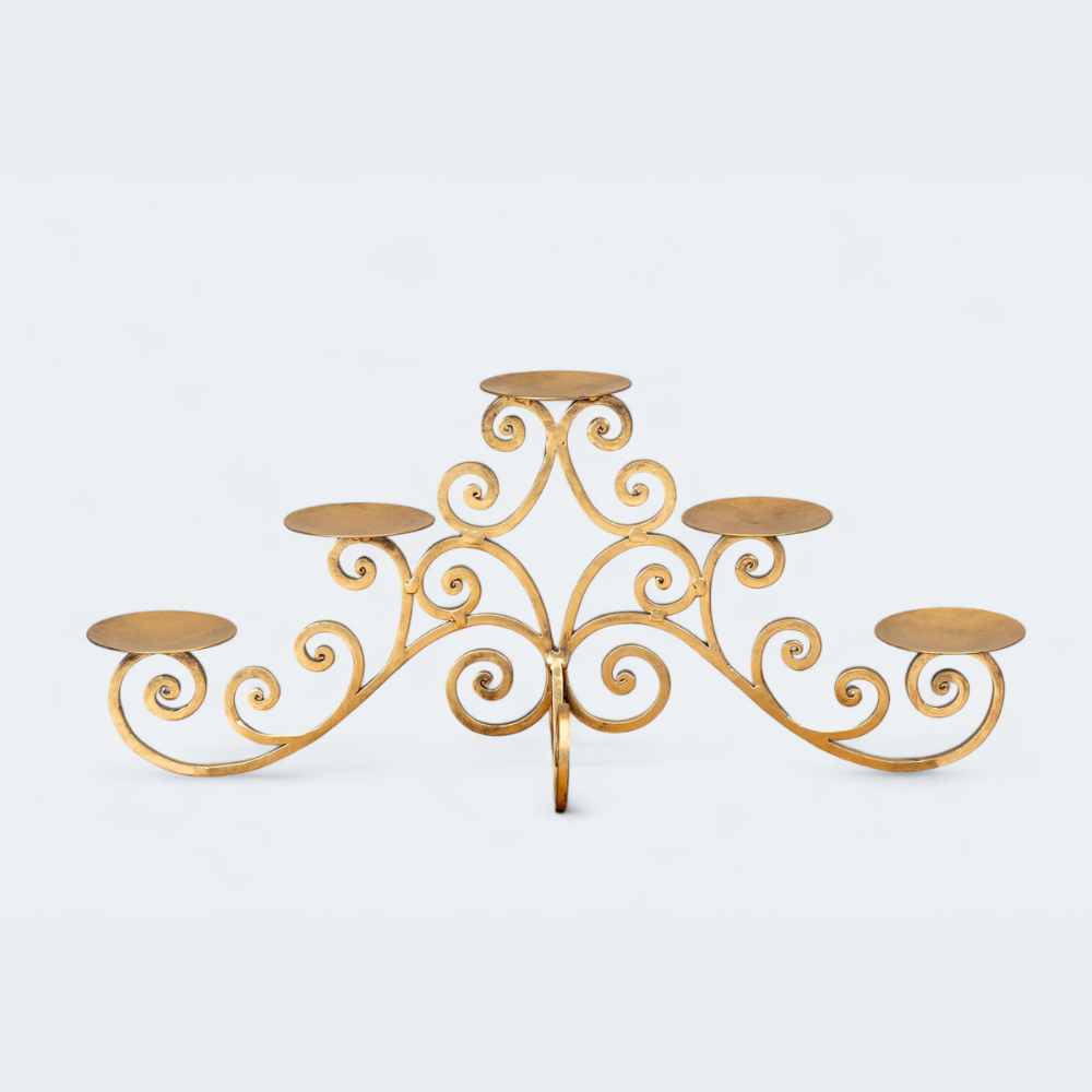 Antiqued Iron 5-Candle Stand