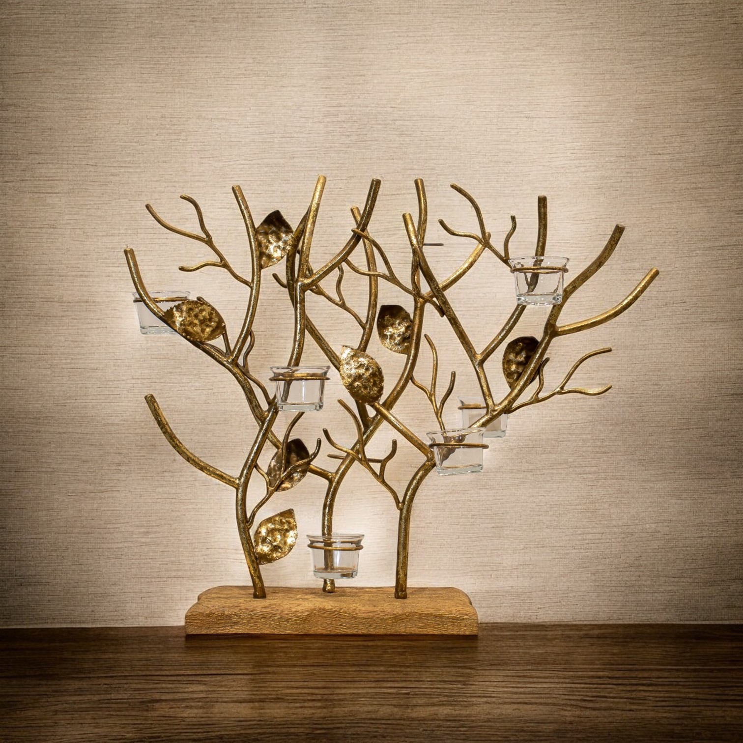 Golden Tree Votive candle Holder Stand