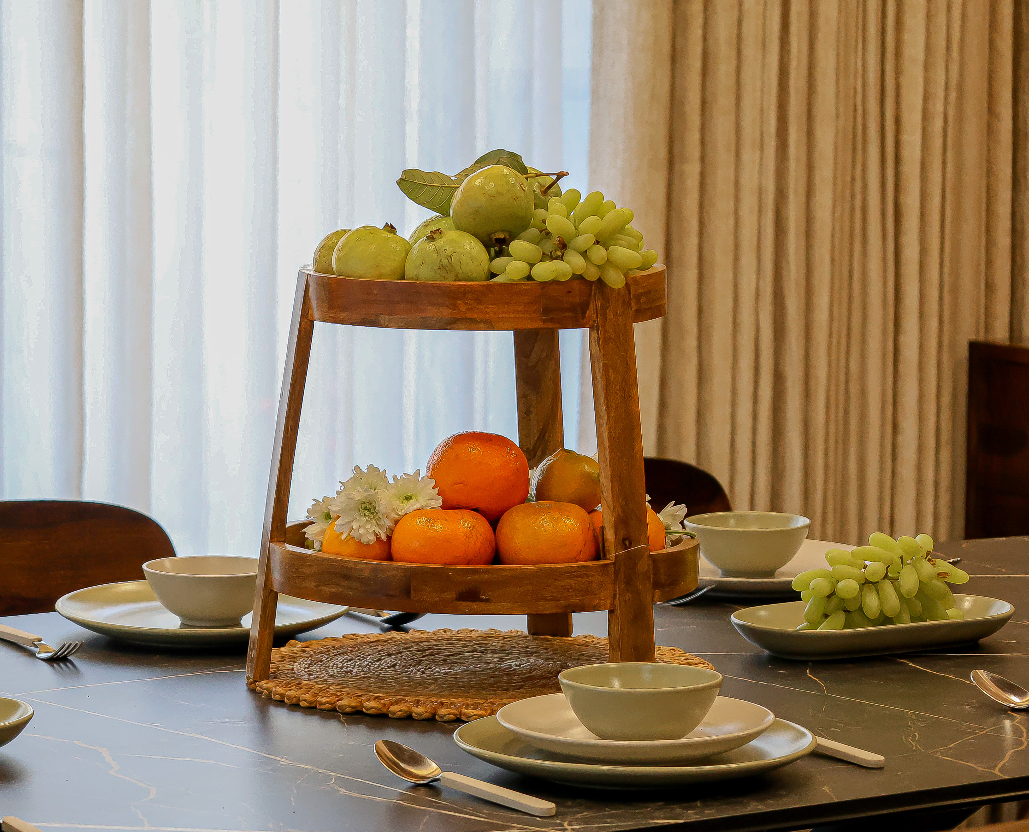 Two-Tiered Fruit Display Table