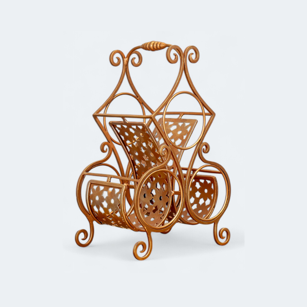 Gold Metallic Stylish Wine Rack