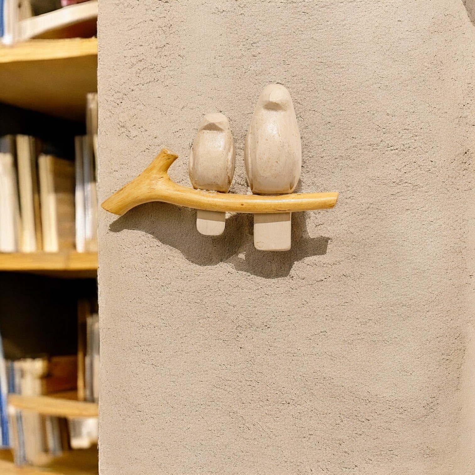 2 Wooden Bird Wall Decor