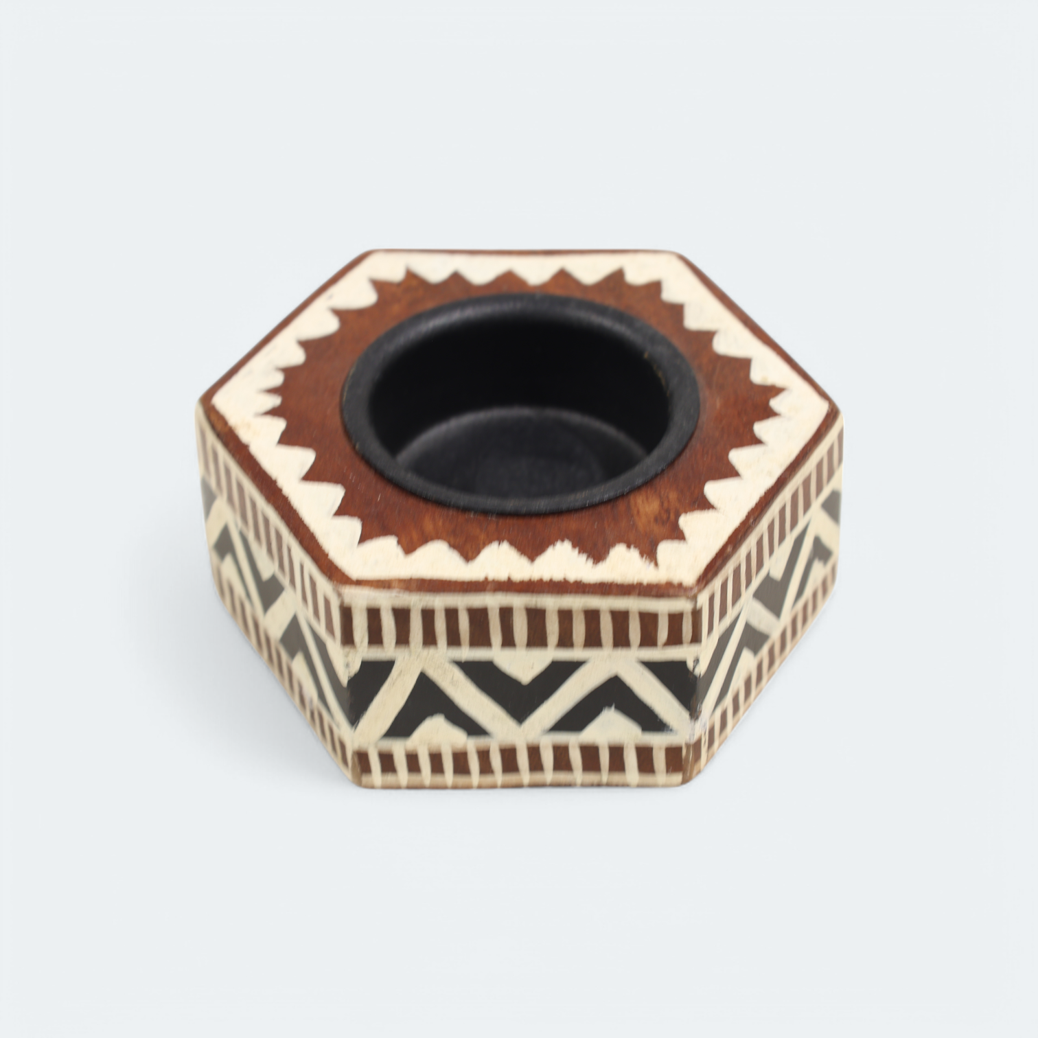Hand-Carved Block Tea-Light Holder